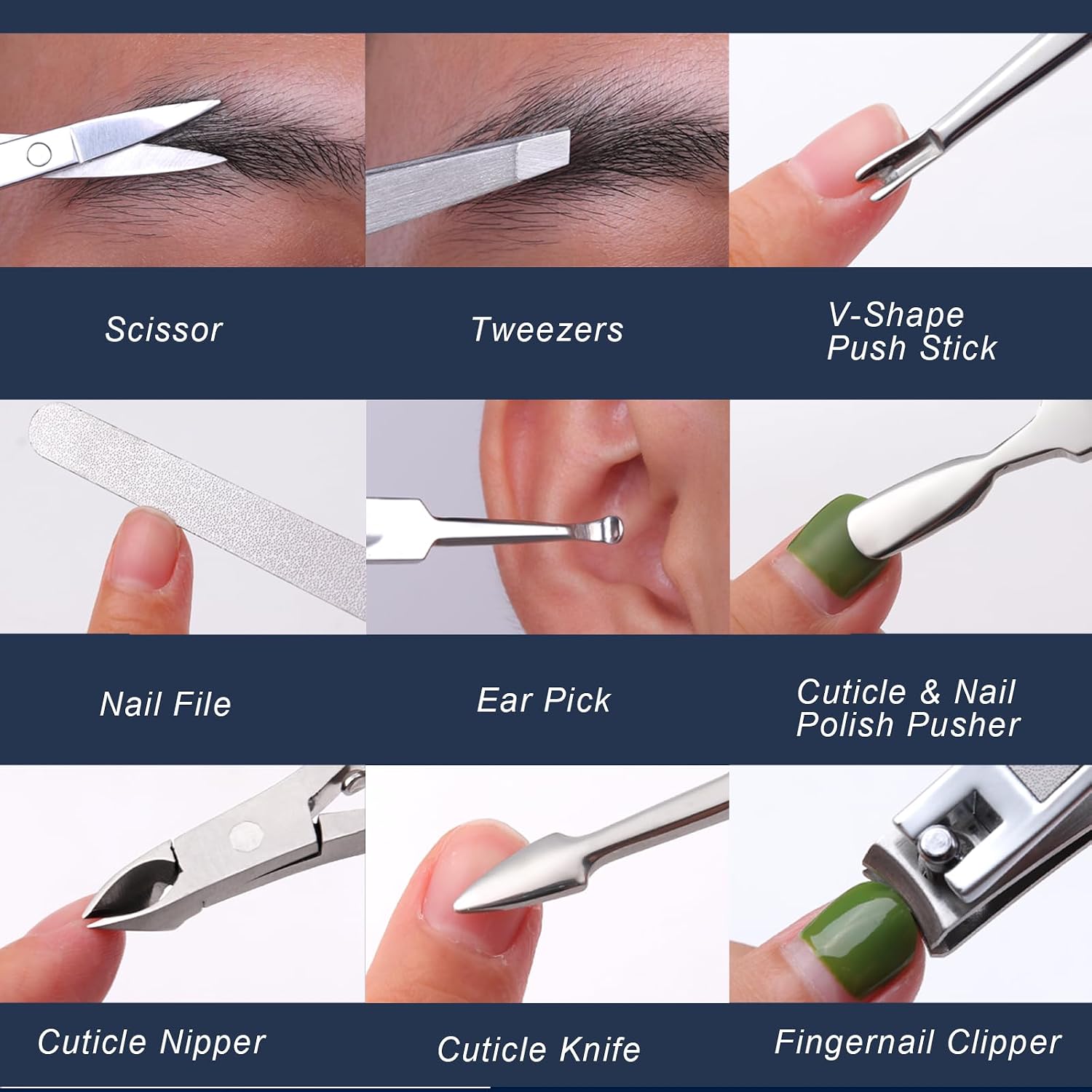 FAMILIFE Stainless Steel Manicure Set 11-in-1 Professional Nail Clipper Kit