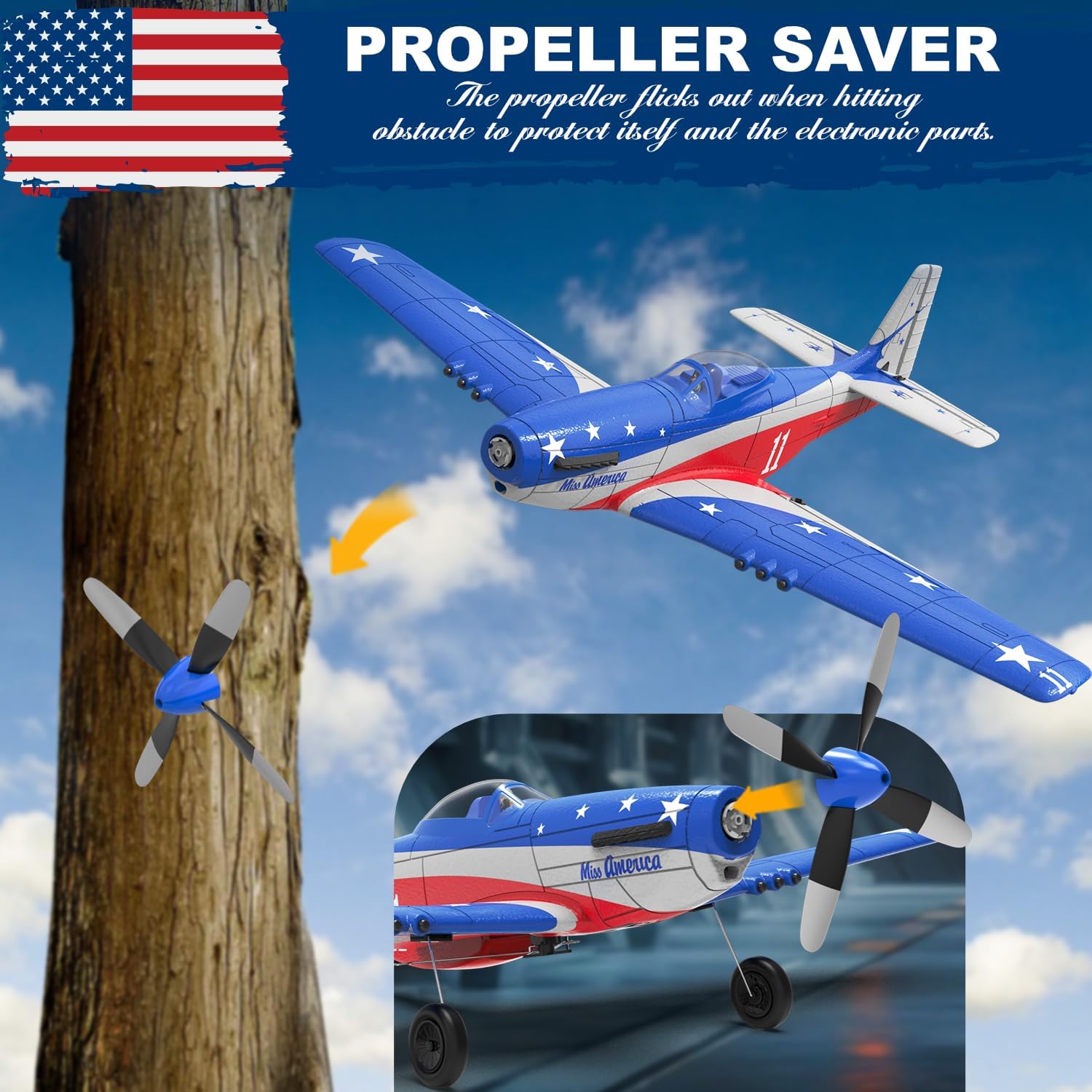 LEAMBE 4 Channel RC Plane, Ready to Fly Aerobatic Aircraft, Easy Control for Beginners, P51 Mustang RC Airplane Best Gift for Adults