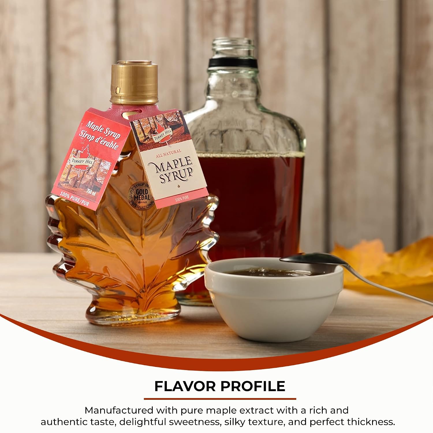 Turkey Hill Sugarbush International Gold Medal Winner Grade A Maple Syrup, Canadian Maple Leaf Glass Bottle (25.36 Fl Oz)