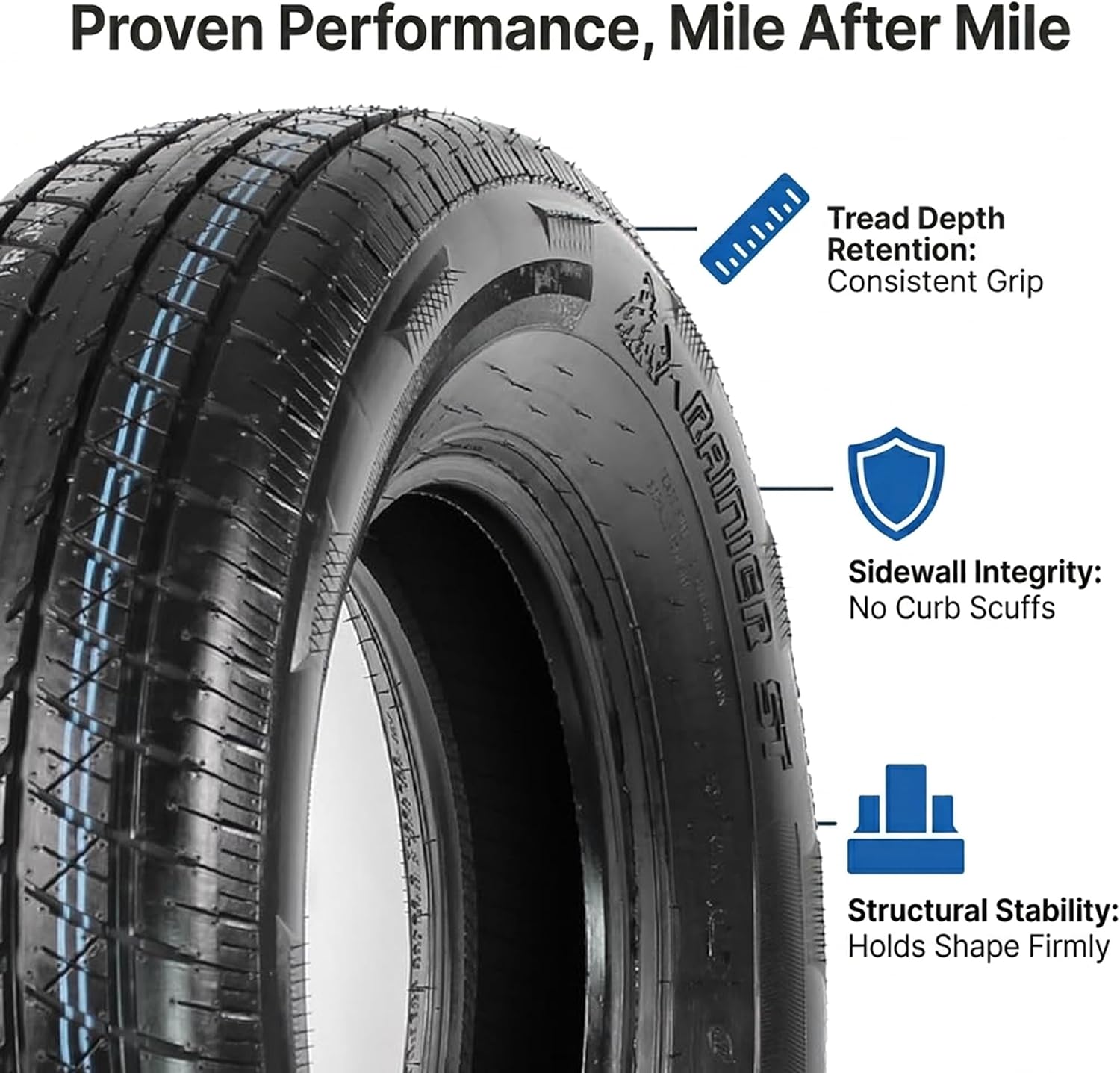 eCustomrim 2-Pack ST205/75R15 DEEP TREAD Radial Trailer Tire Load Range D