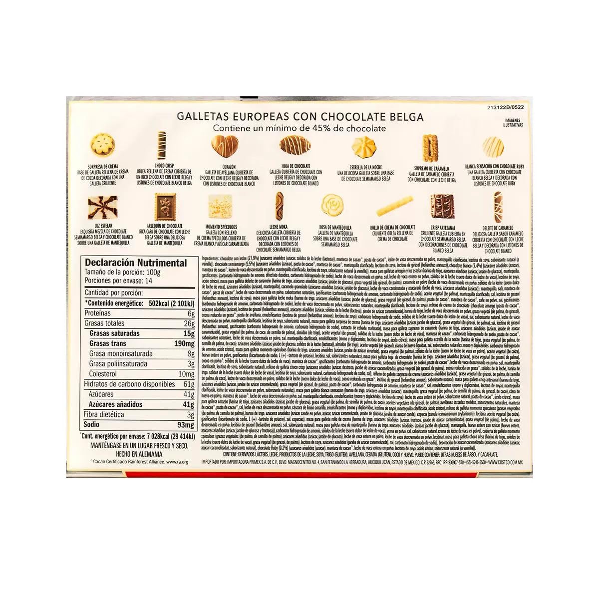 European Cookies Kirkland Signature with Belgian, Chocolate, 49.4 Oz