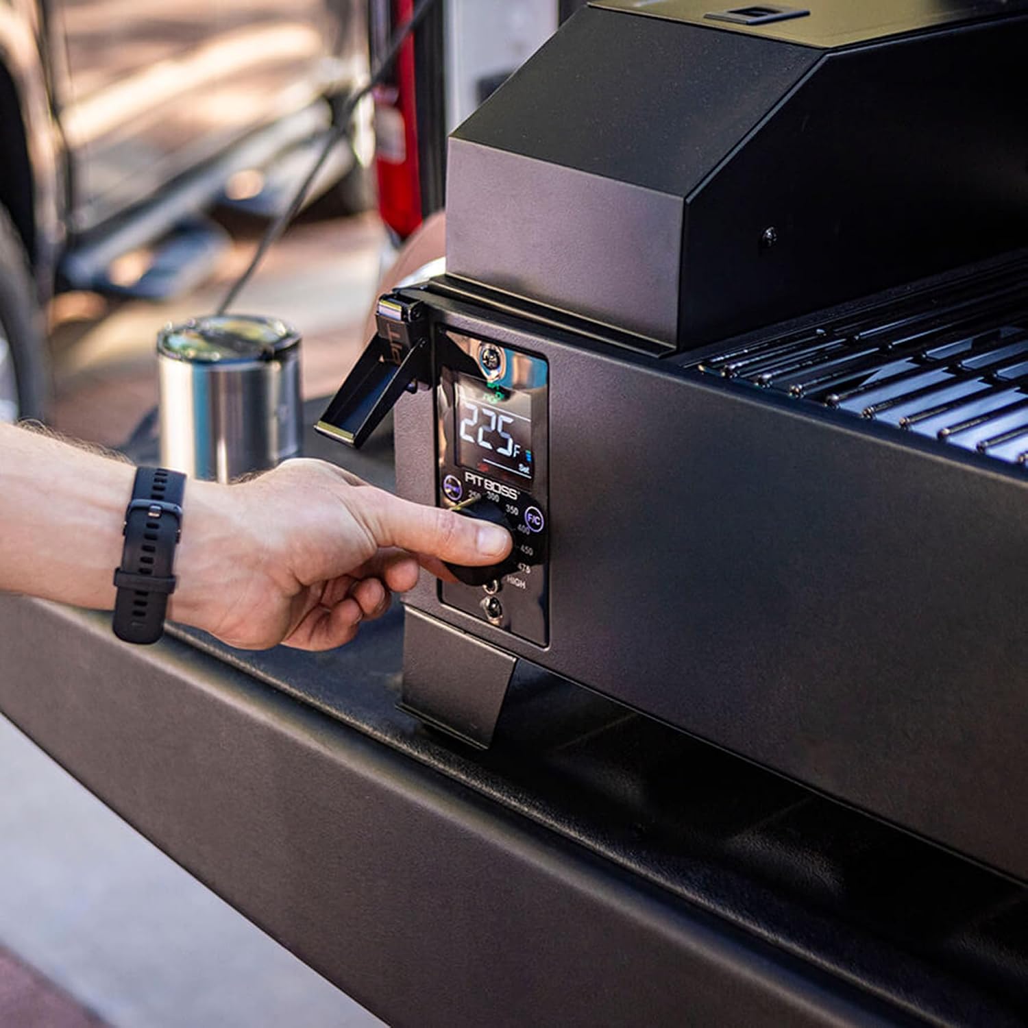 Pit Boss 150 Wood Pellet Grill & Smoker with Flame Broiler 256-Sq. In. Cooking Space, 180°F to 500°F Temperature Range, 7 lb. Pellet Hopper, for Tailgating, Camping, or Travel, Black | 180-500F temperature range, 7 lb hopper, flame broiler, automatic sta…