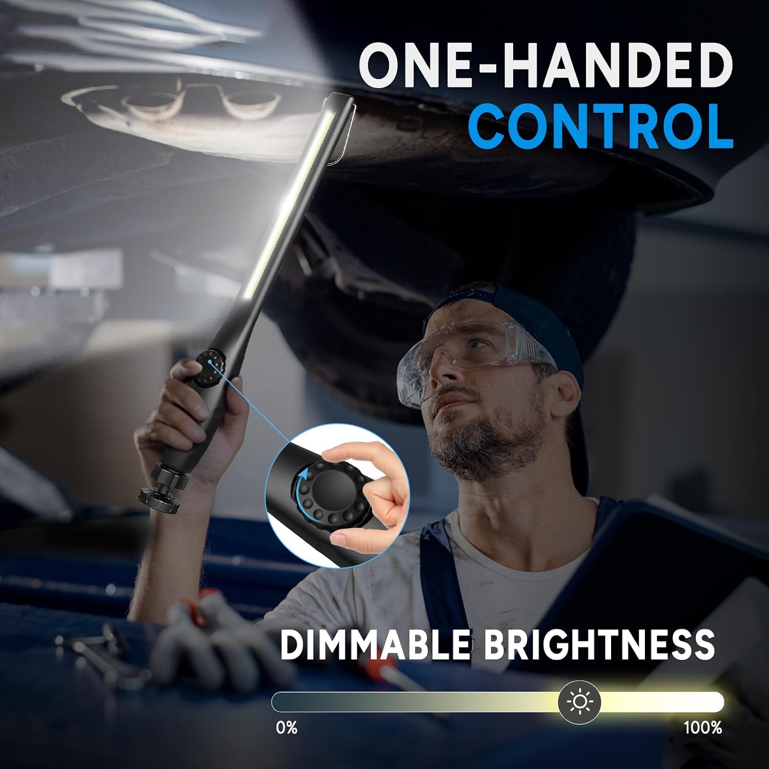 Dr. Prepare LED Work Light, 700 Lumens Rechargeable Work Lights, Cordless Portable Magnetic COB LED Work Light, Inspection Light for Car Repair, Home, Garage, Emergency