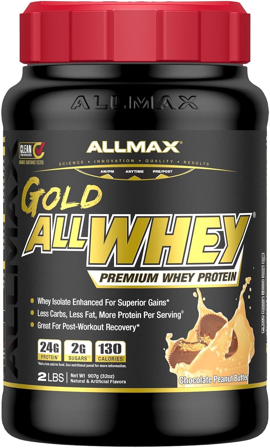 ALLMAX AllWhey Gold Whey Protein Powder, Chocolate Peanut Butter, 5 lb