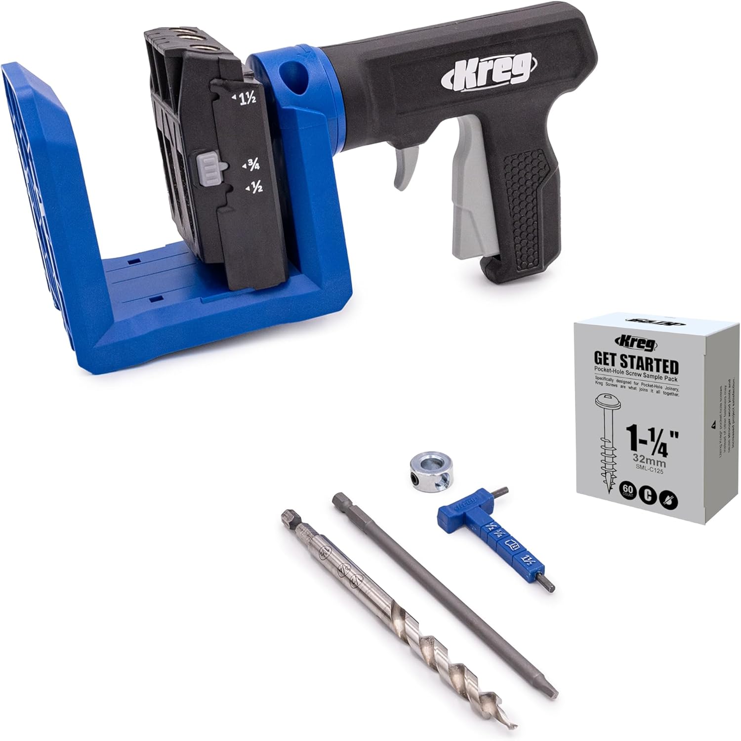 Kreg Pocket-Hole Jig - KPHJ520PRO2 - New Model - Premium Carpentry & Woodworking Tool - For Materials 1/2-1 1/2 Inches Thick - Includes 60