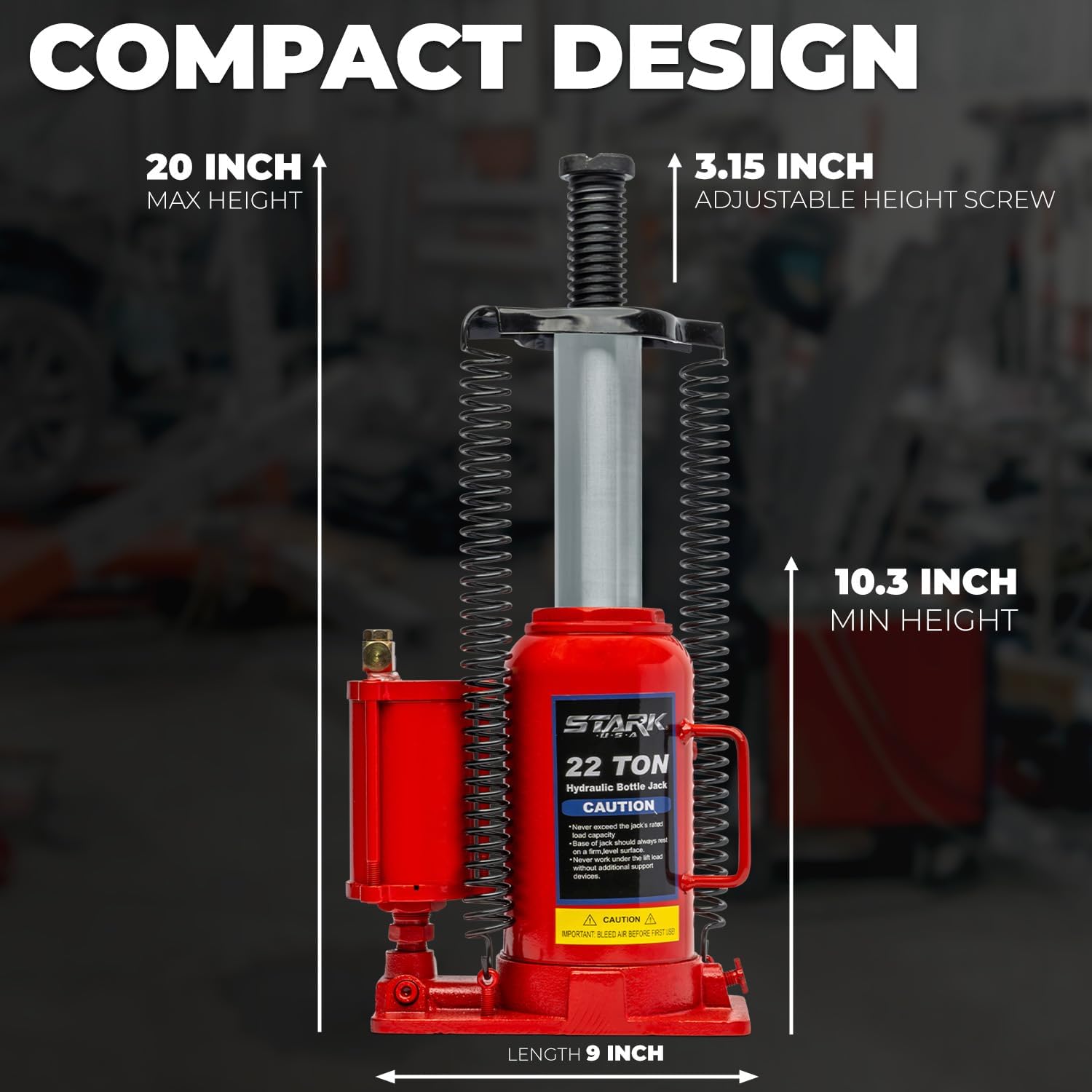 Stark USA 12-Ton (24,000 LBS) Capacity Air/Hydraulic Bottle Jack Low Profile Bottle Jack Lift Auto Repair Automobile Truck SUV Car Lift with Handle
