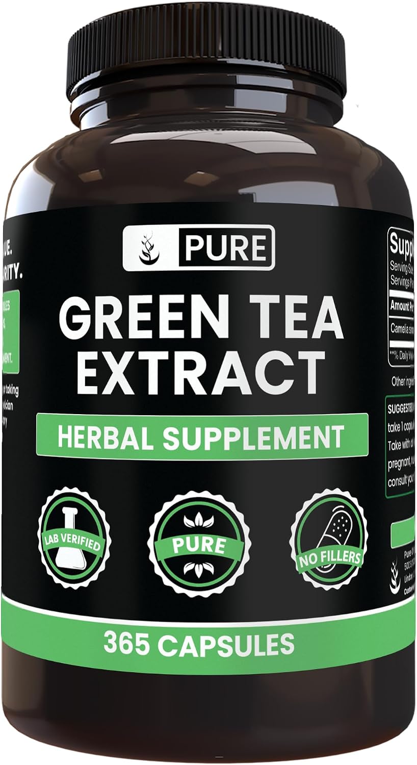 Pure Original Ingredients Green Tea Extract (365 Capsules) No Magnesium Or Rice Fillers, Always Pure, Lab Verified