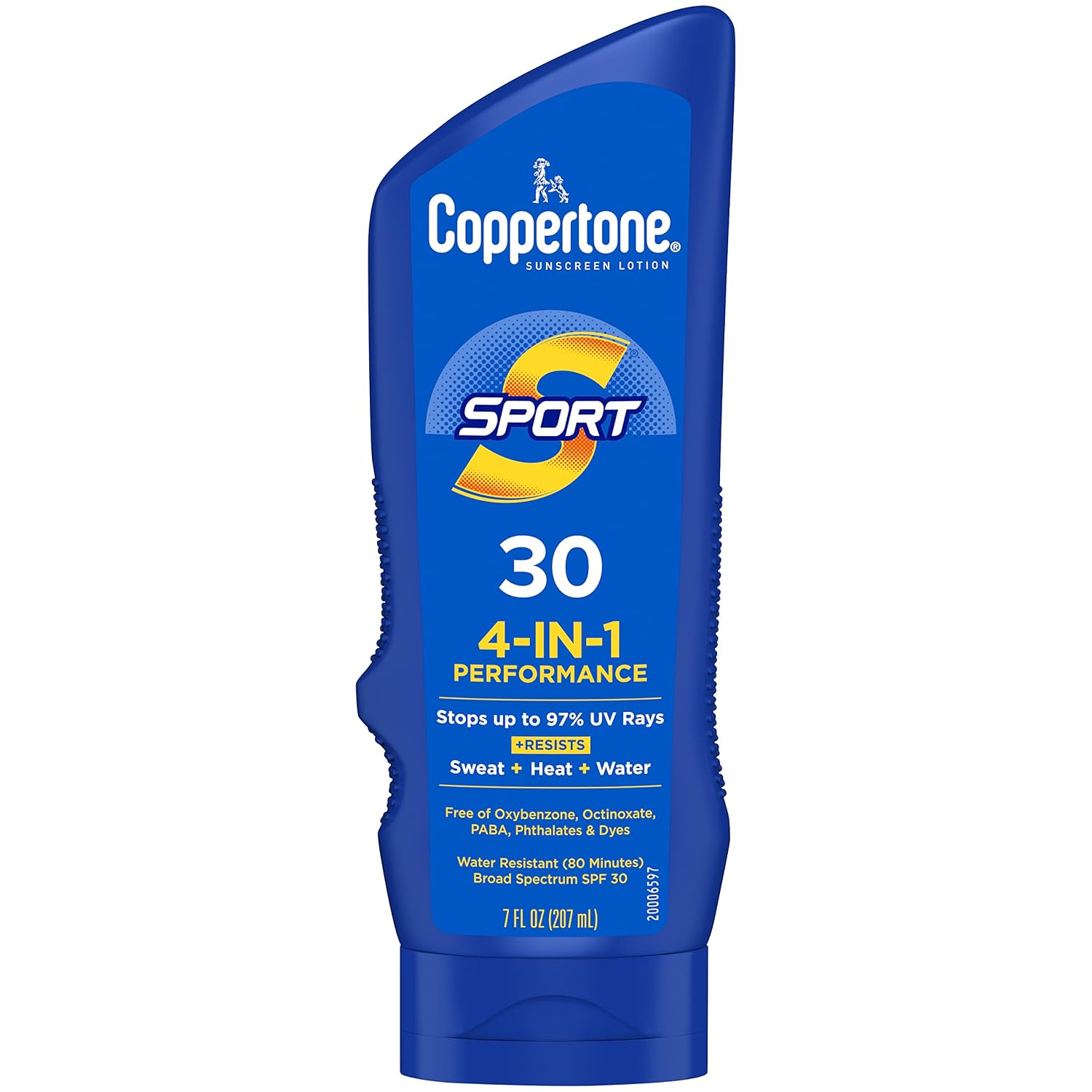 Coppertone SPORT Sunscreen Lotion SPF 30, 7 FL OZ | Sunscreen Lotion with Vitamin E, Sweat, Heat and Water Resistant, PABA, Oxybenzone, Octinoxate, Paraben and Dye Free