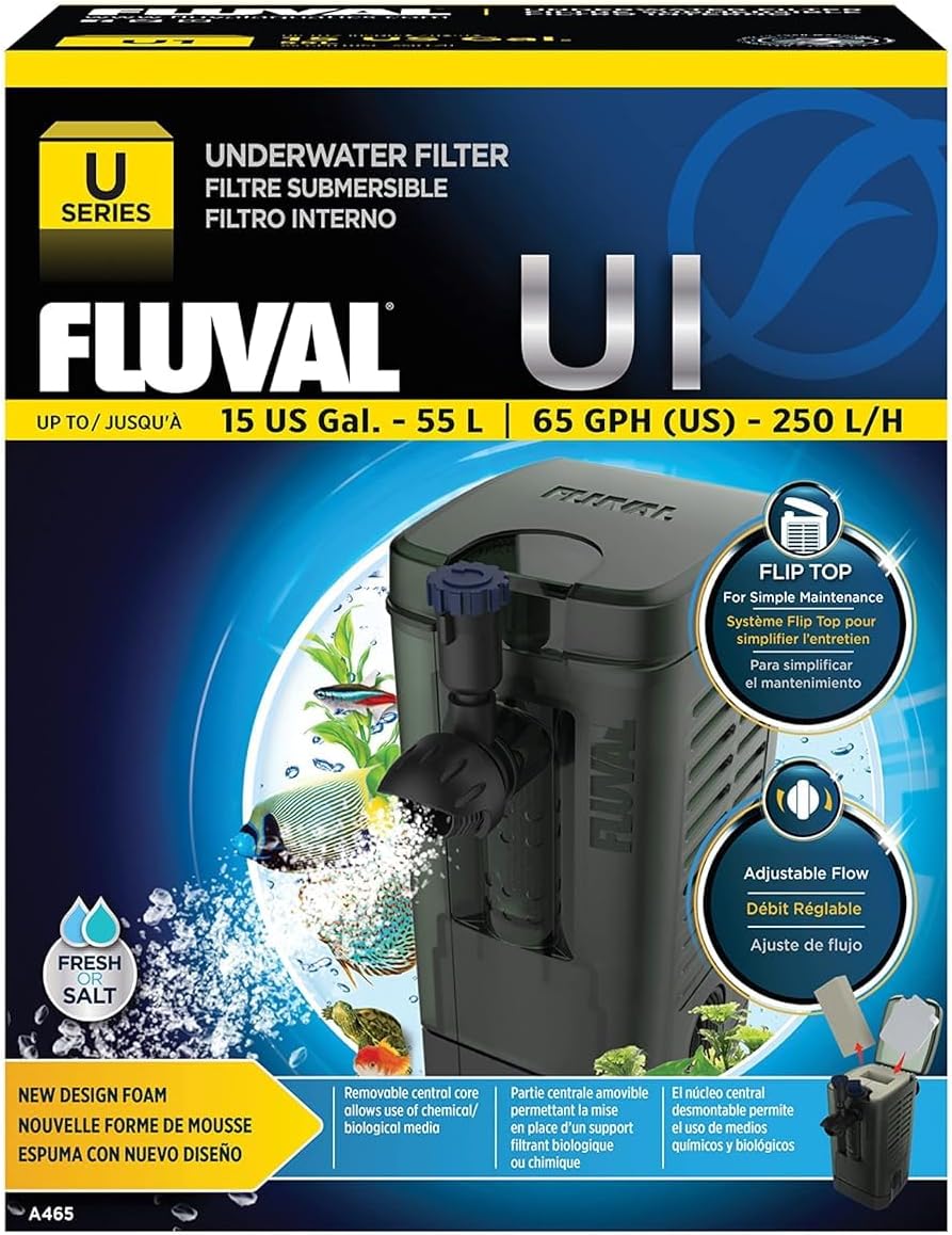 Fluval U4 Underwater Filter, Freshwater and Saltwater Aquarium Filter, A480,Black
