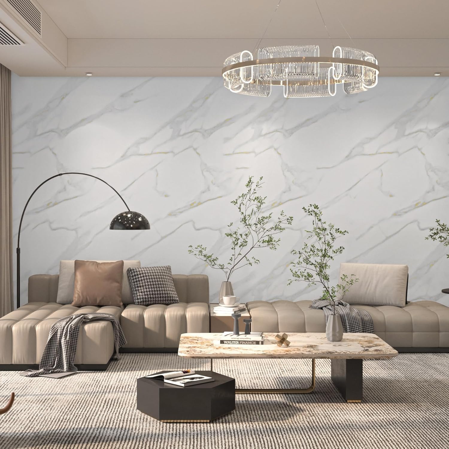 BAYYA Extra Wide Countertop Contact Paper Marble Peel and Stick Wallpaper | Grey Thicken Matte 48x354inch Gray Kitchen Peel and Stick Countertops Bathroom Self-Adhesive Waterproof Marble Vinyl Wrap