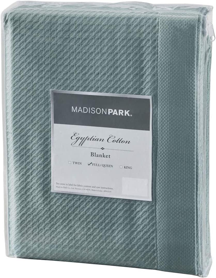 Madison Park 100% Egyptian Cotton Summer Blanket Full Queen Size Teal