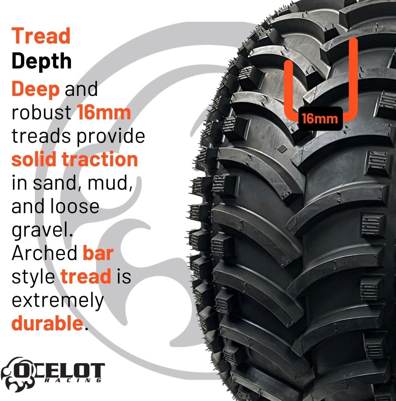 Cross Country 4-Ply Modified V-Tread Utility ATV Tire 22X11-8 P308