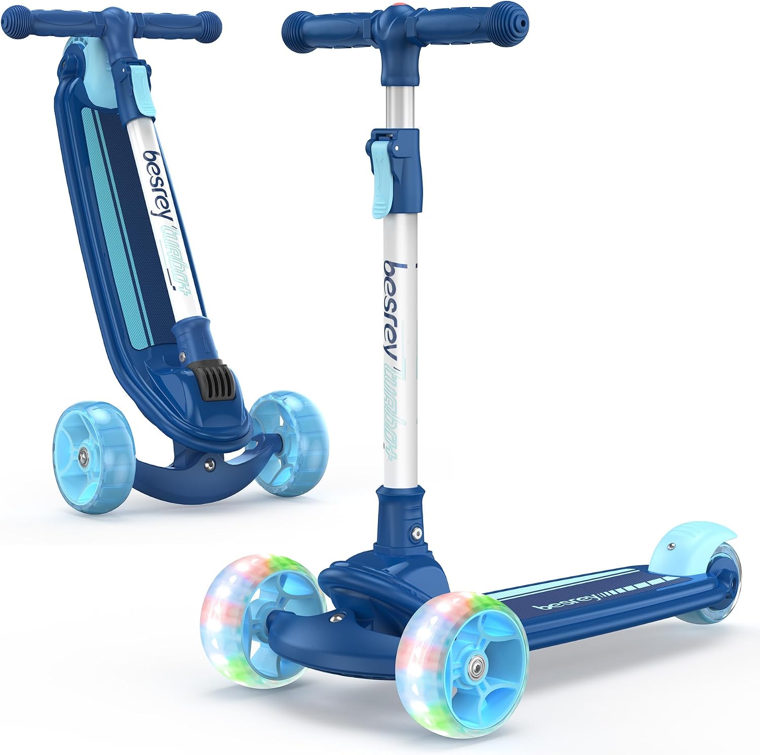 besrey 3 Wheel Scooter for Kids Ages 3-10 with 4 Adjustable Height