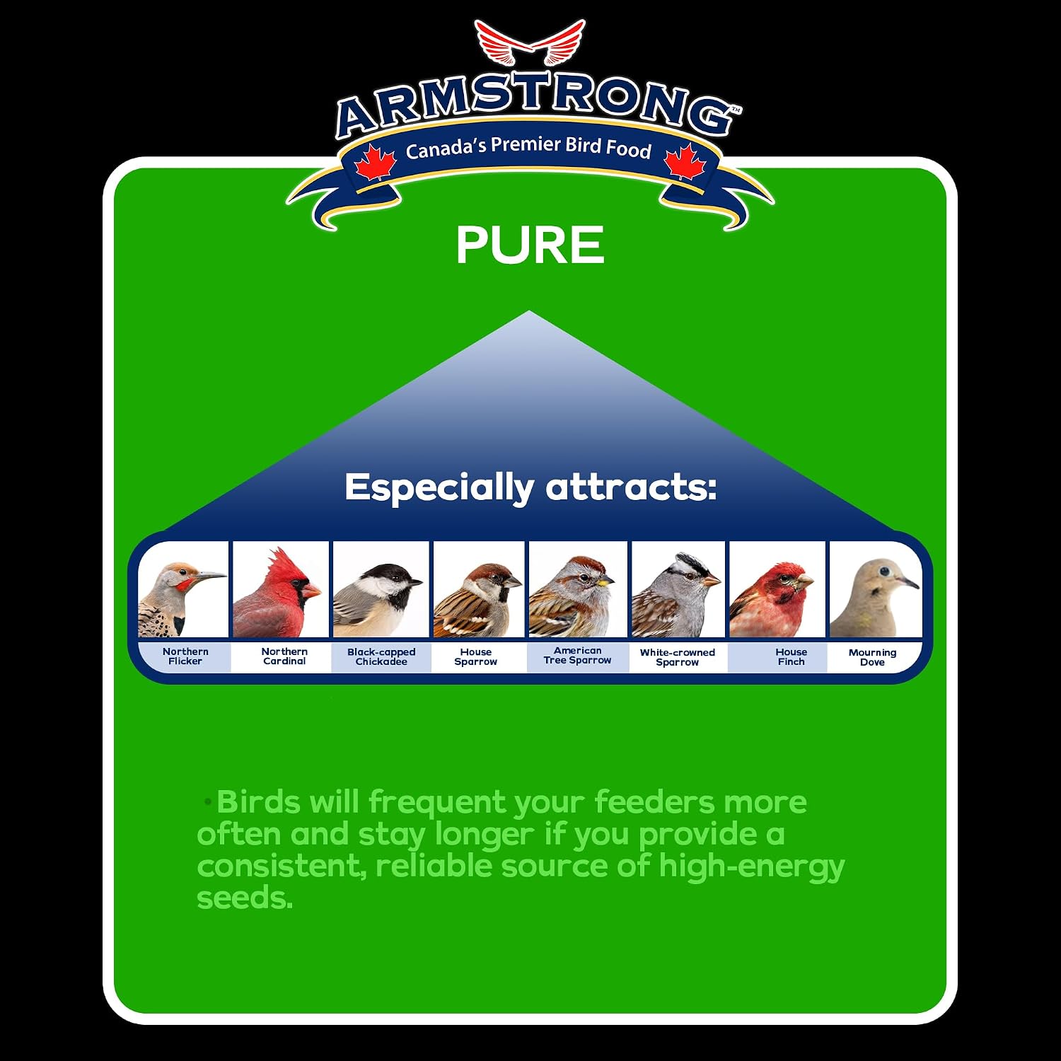 Armstrong Wild Bird Food Royal Jubilee Pure Bird Seed Blend, 20 Pounds - No-Mess, No-Sprouting Formula for Clean & Easy Feeding