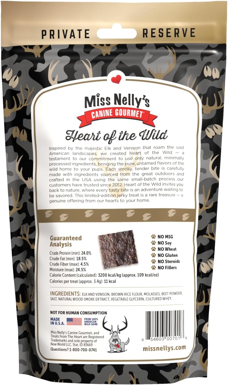 Miss Nelly's- All Natural Beef Jerky Dog Treats Made in USA Only, 16 oz Bag