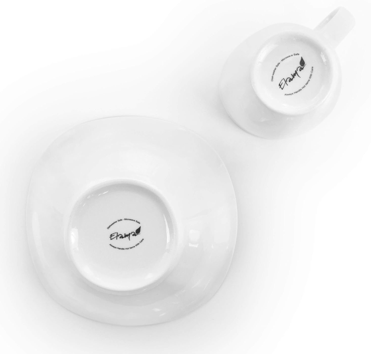 Elama Cara 16 Piece Round Porcelain Dinnerware Set in White