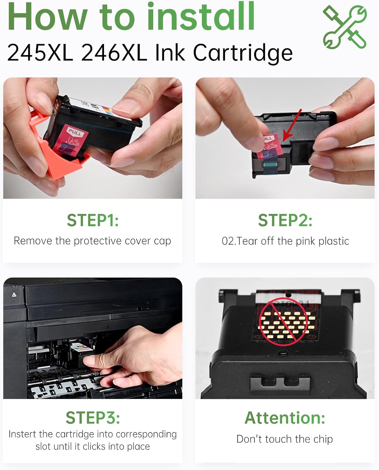 LEMERO 245XL Ink Cartridge Replacement for Canon 245XL 246XL Combo Pack