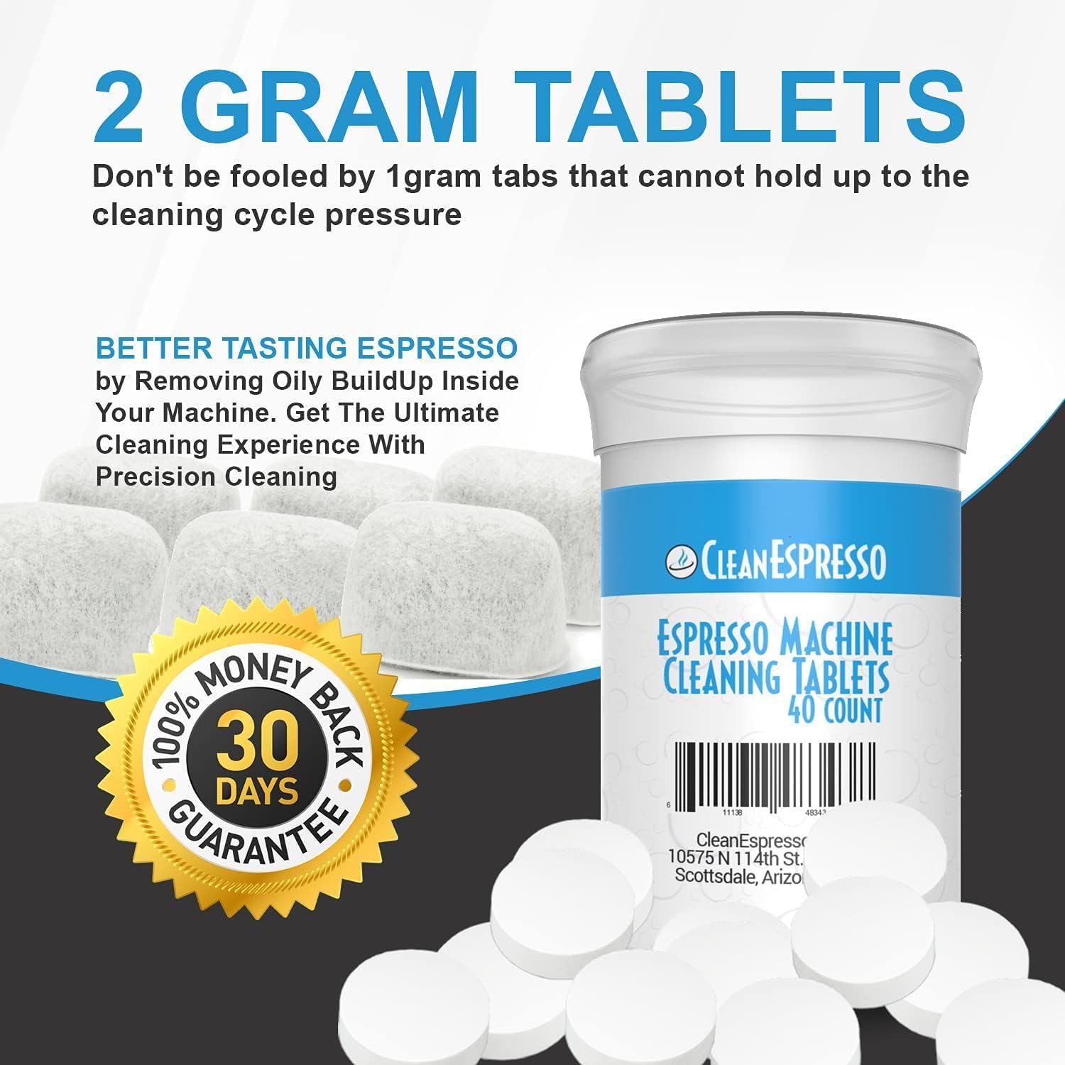 CleanEspresso - Designed For Breville Cleaning Kit - 40 Cleaning Tablets and 6 Water Filters for Breville Espresso Machines - 2g Espresso Machine