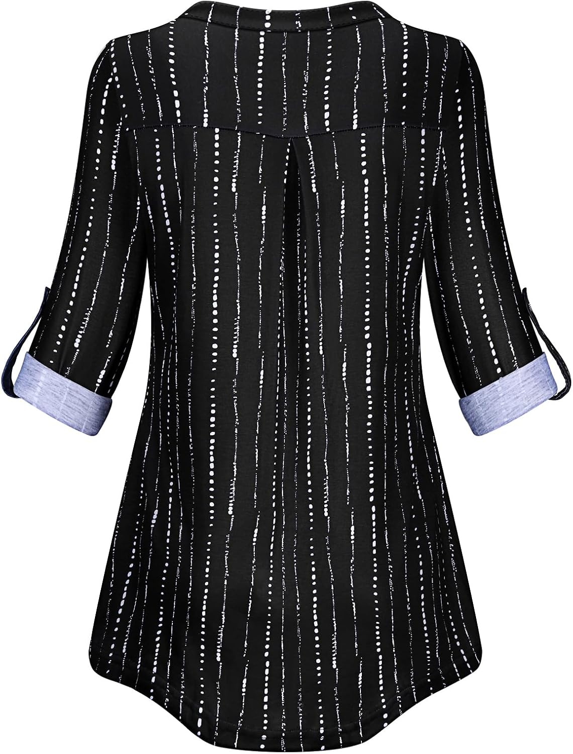 Tanst Sky Womens Casual Long Sleeve Zipped V Neck Plaid Tunic Blouses