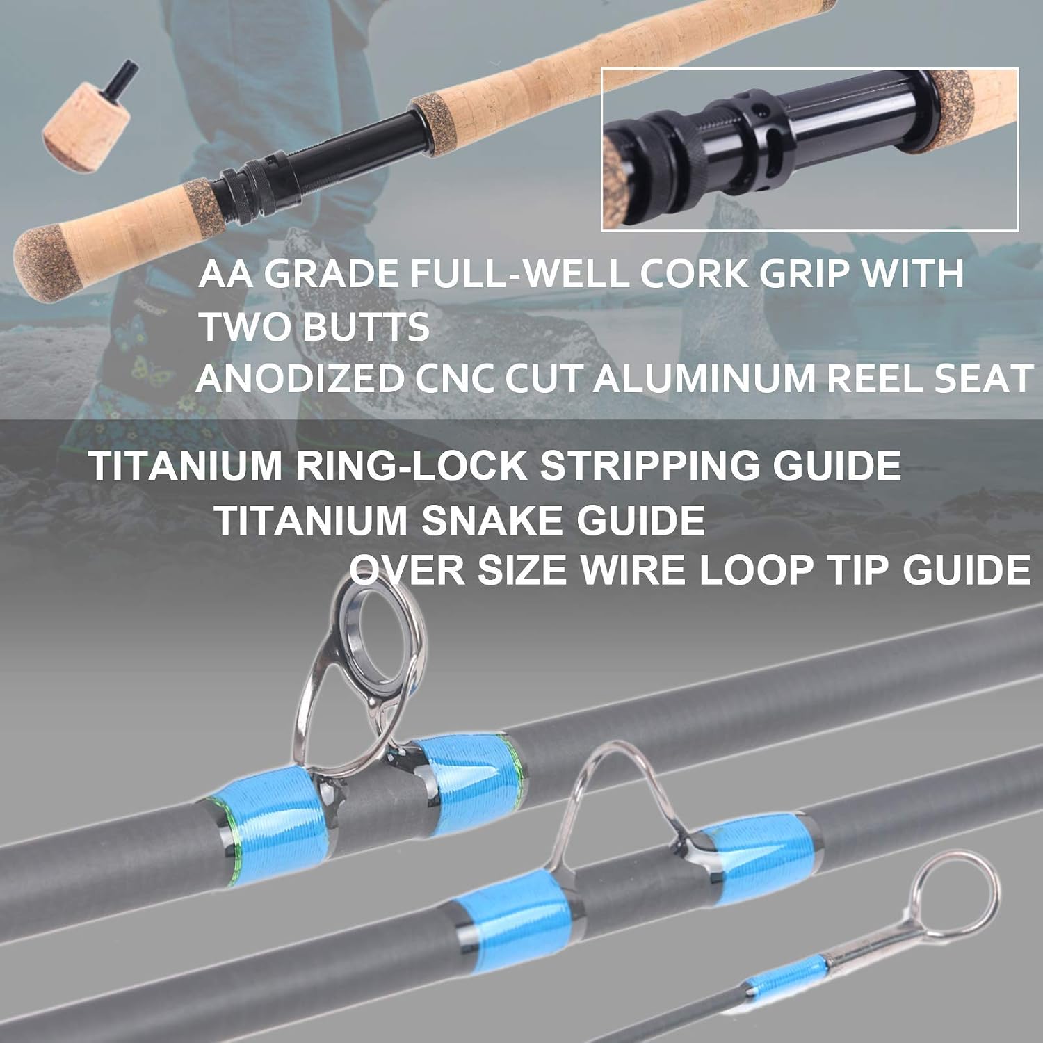 M MAXIMUMCATCH Maxcatch Two-Handed Switch Fly Rod Carbon 4-Piece Switch Rod Fly Fishing