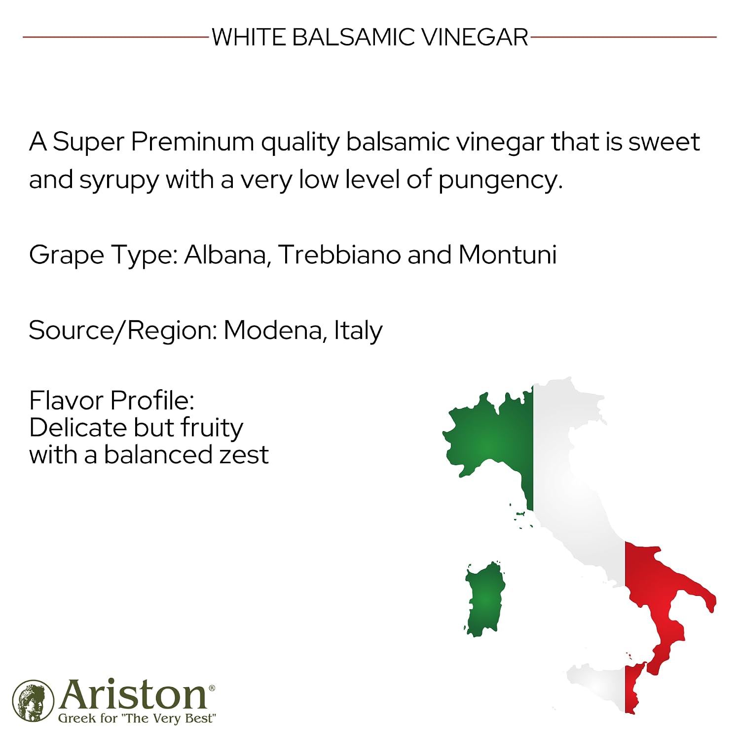 Ariston Aged Balsamic Vinegar of Modena, Traditional Flavored, 16.9 Fl Oz | Organic Gourmet Italian Vinegar, Oak Barrel Aged, Perfect for Salads, Pasta & Finishing Dishes, No Added Sugar, Vegan