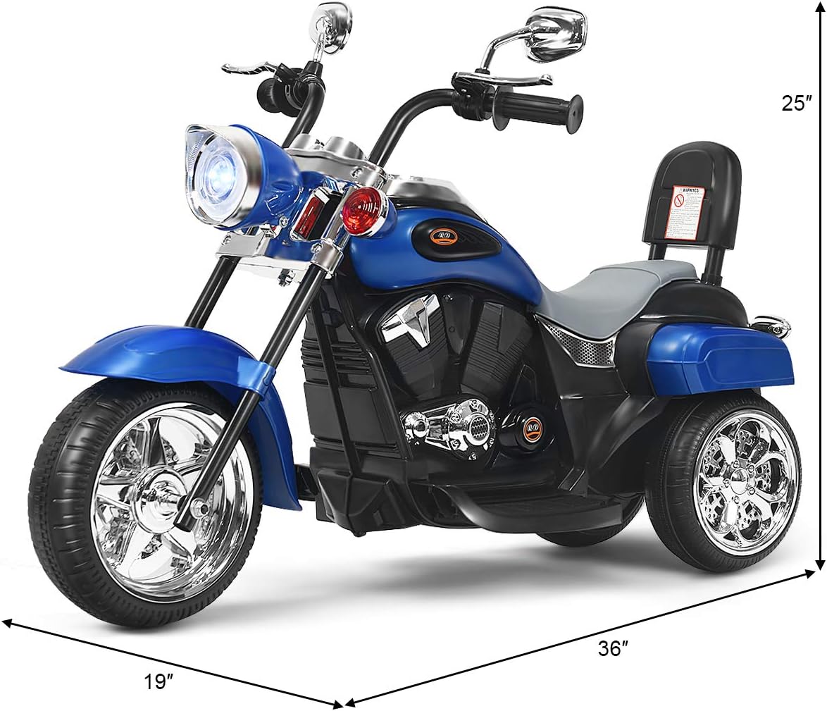 Costzon 6V Ride on Chopper Kids Motorcycle with Horn, Headlight (Red)