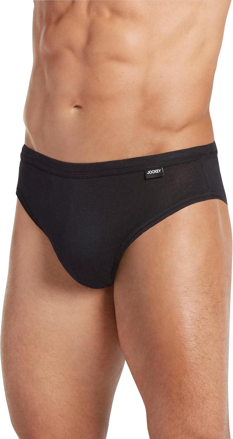 Jockey Men's Underwear Elance Bikini - 6 Pack, Black, M