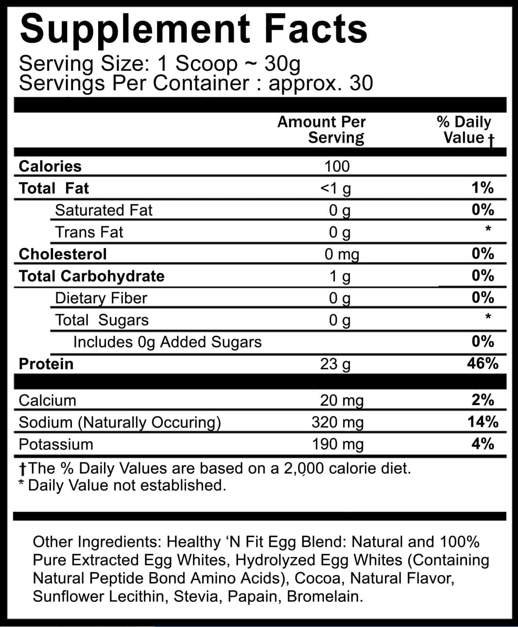 Healthy 'N Fit 100% Egg Protein- Vanilla Ice Cream (2lb): 100% Egg White Protein Plus Natural Peptides. Pure, All Naturally Sweetened Protein