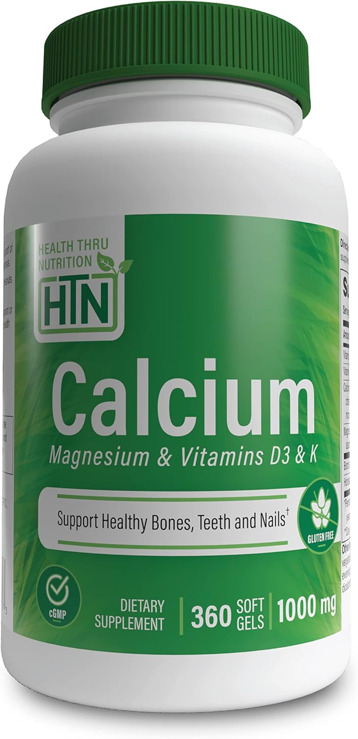 Health Thru Nutrition Liquid Calcium 1000mg, Magnesium 400mg, Vitamin D3 1,000iu and Boron | Bone Restore & Strength with 6 Calcium Complex | 3rd Party Tested | Non-GMO Gluten Free (Pack of 100) | Calcium 1000mg, Magnesium 400mg, Vitamin D3 1,000iu and B…