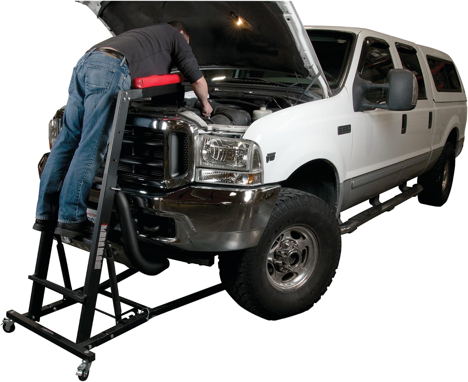 Performance Tool W85014 38 in. Low-Profile Automotive Mechanics Creeper | Oversized x-frame low profile creeper with 2-inch extra cushion padding. 5-inch jumbo swivel casters. 300 lb. capacity