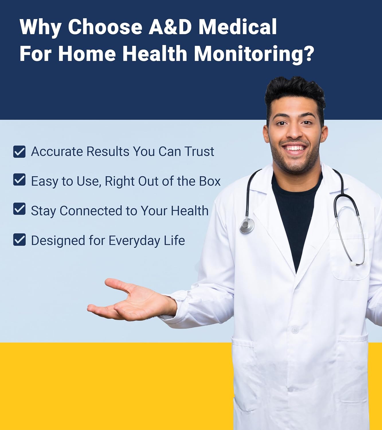A&D Medical UA-767F Blood Pressure Monitor, 4 Users, Wide Cuff 8.6-16.5" | Wide-Range Cuff (8.6-16.5"), One Button Operation, 60 Readings Per User (4), Cuff Fit Detection Error, Includes 4 Batteries