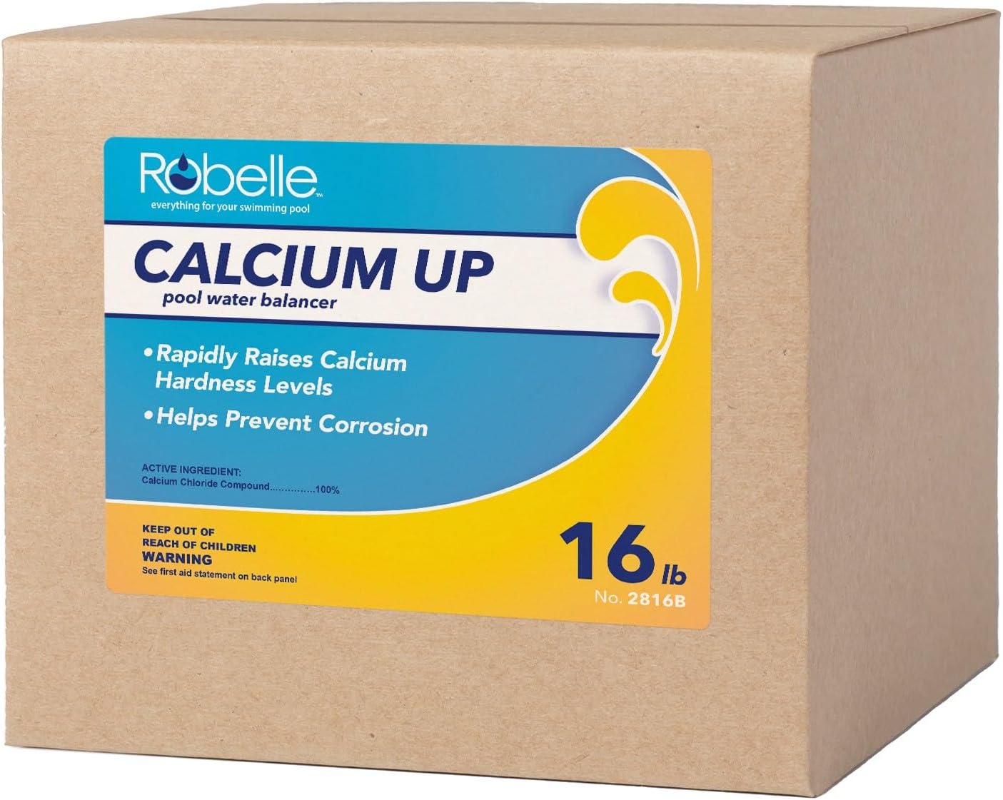 Robelle 16-Pounds Premium Pool Calcium Up | Pool Calcium Hardness Increaser, 100% Calcium Chloride, 8 ounces raises calcium hardness level 10 ppm per 5,000 gallons