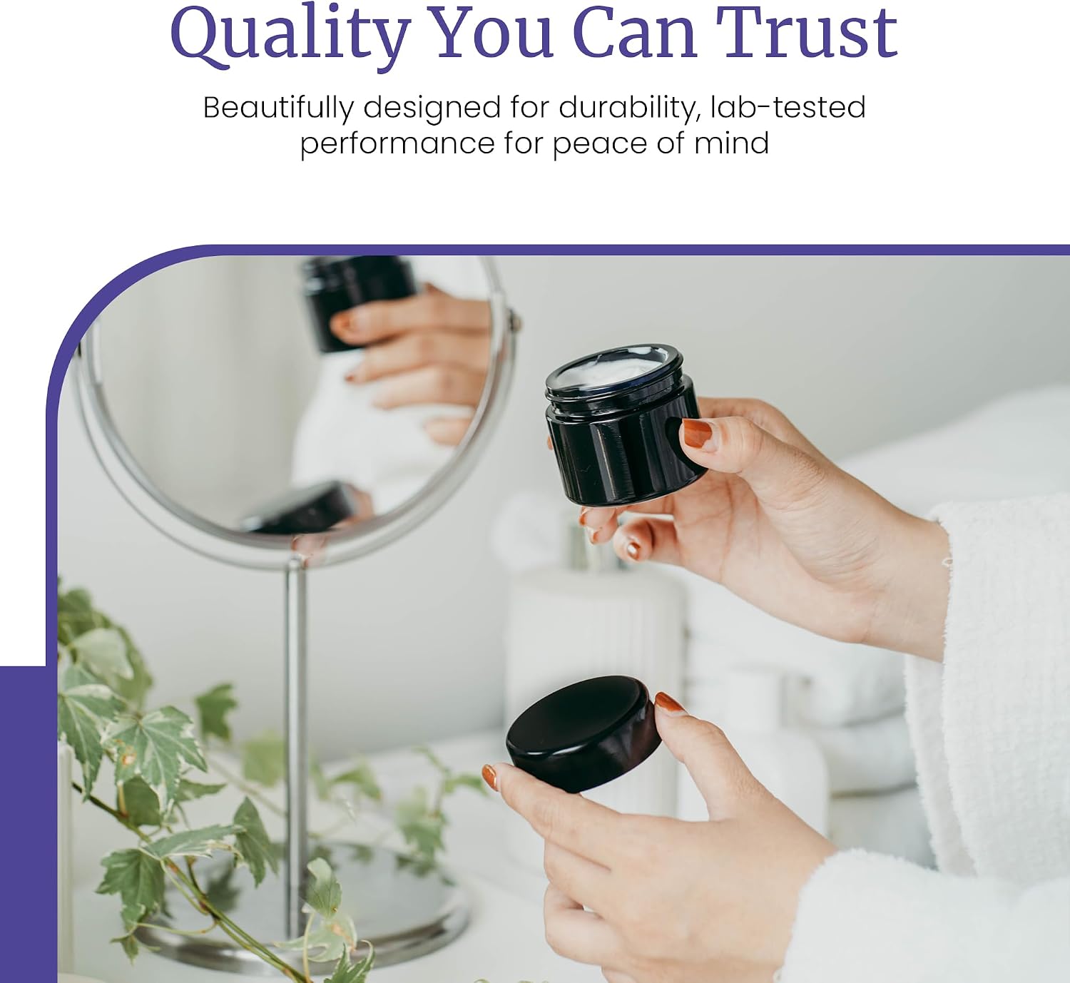 Infinity Jars 100 Ml (3.3 fl OZ) Glass Lotion Container with Lid, Refillable UV Cosmetic Jar for Creams, DIY, Travel, Body Butter | Small Wide Mouth Empty Lotion Jar, Airtight Cosmetic Container