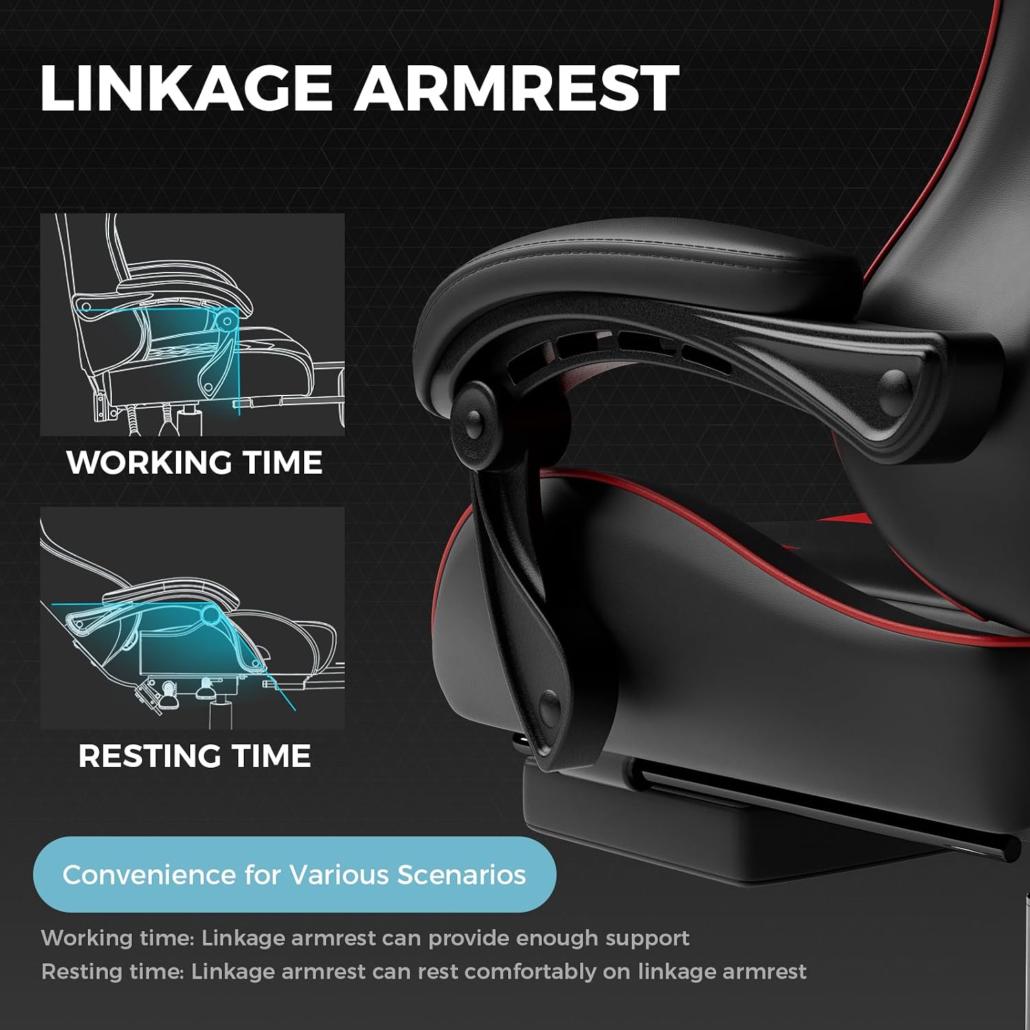GTPLAYER Gaming Chair, Computer Chair with Footrest and Lumbar Support