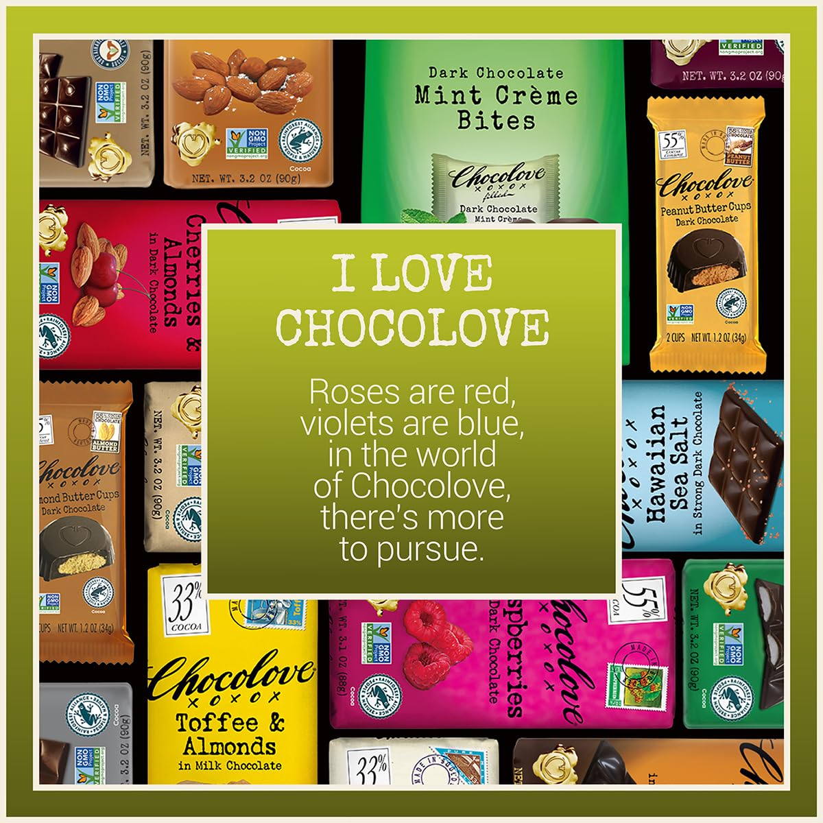 Chocolove Cherry & Almonds Dark Chocolate Bars | 55% Cocoa | Infused with Real Cherries & Crunchy Almonds | Crafted with Premium Chocolate | 3.2 oz Bar (12 Pack)