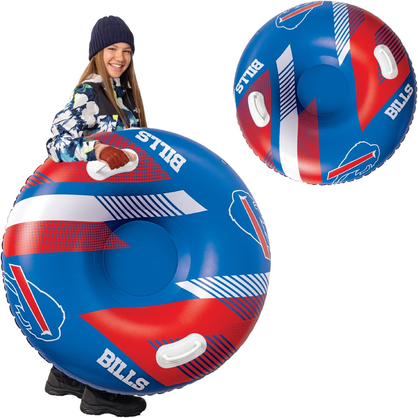 Big Mouth Inc NFL Snow Tube, Heavy Duty Inflatable Snow Sled for Winter Tubing, Ride-On Snow Tube with Handles for Kids and Adults, Outdoor Winter Fun and Football Fan Gifts