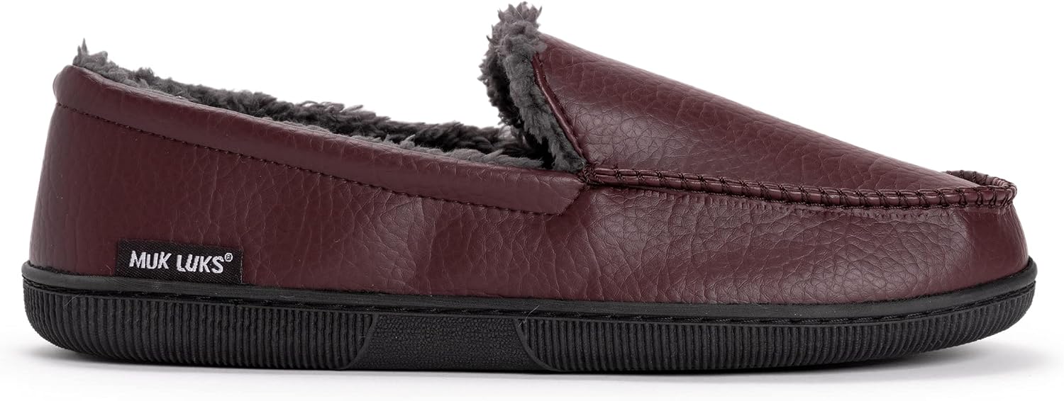 Muk Luks Men's Moccasin-Black Slip-On Loafer