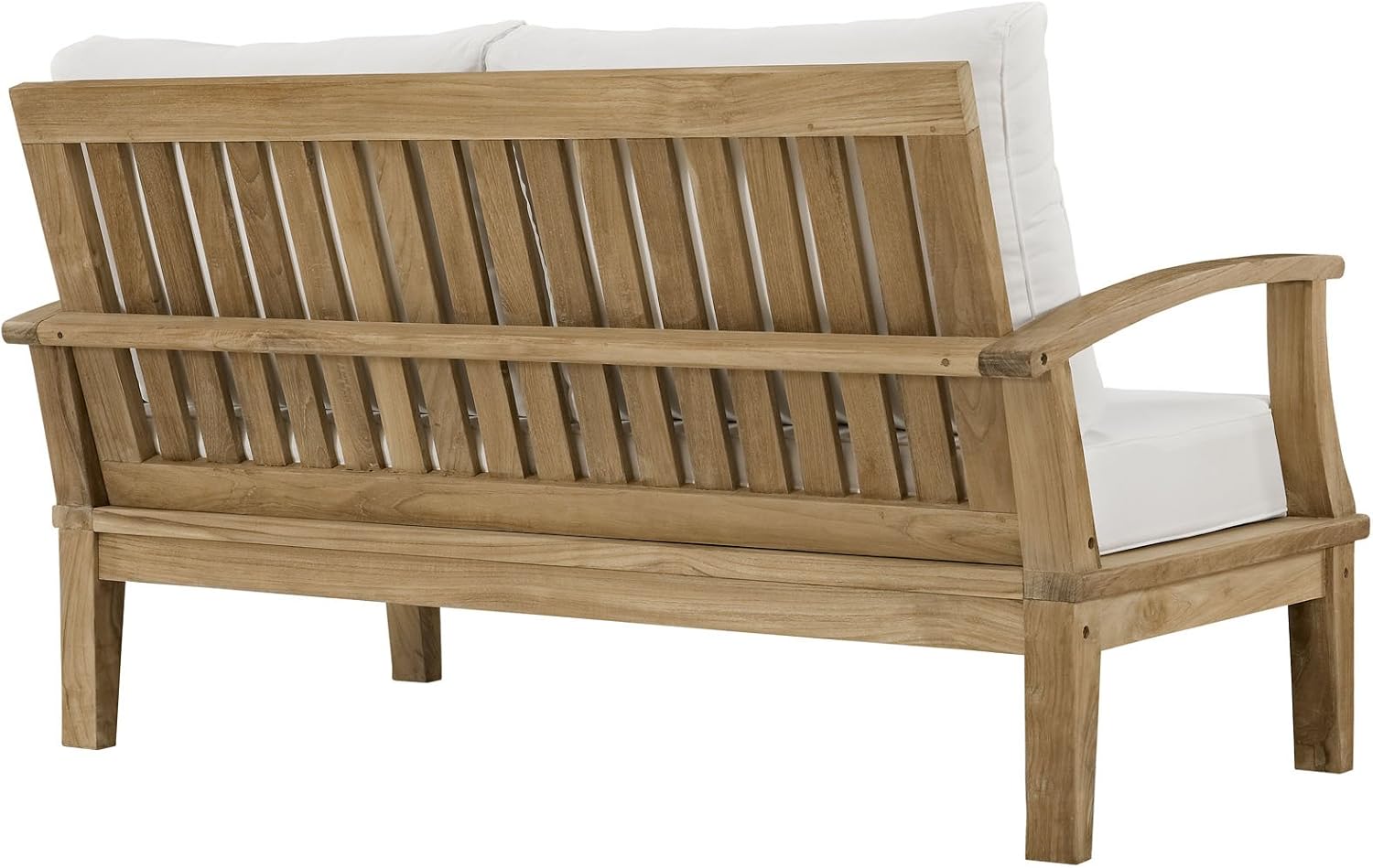 ModwayEEI-1144-NAT-WHI-SETMarina Premium Grade A Teak Wood Outdoor Patio Loveseat Natural White