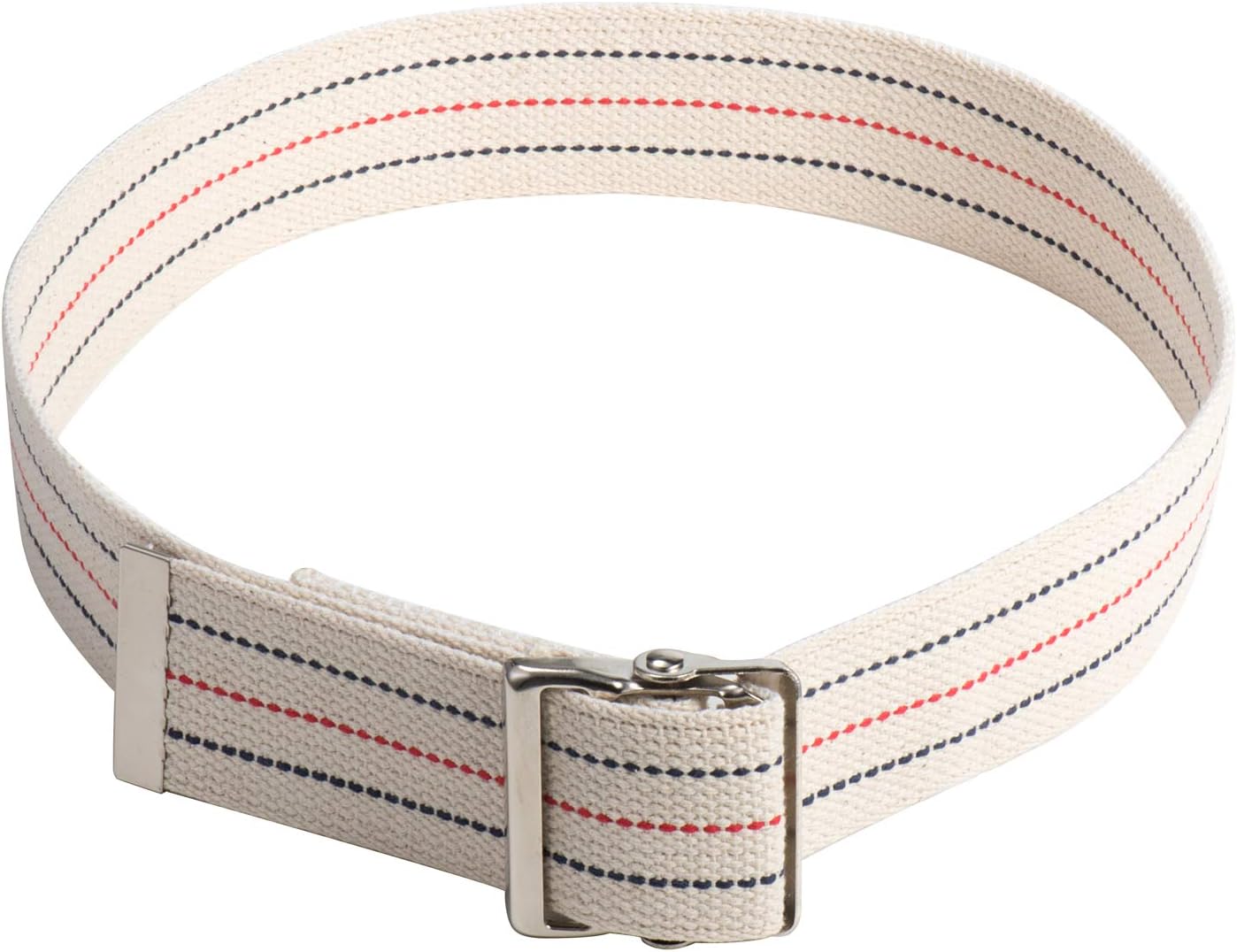 COW&COW Transfer and Gait Belt with Metal Buckle - Transfer Walking and Standing Assist Aid for Caregiver Nurse Therapist 2 inches (Beige with Stripes, 60")