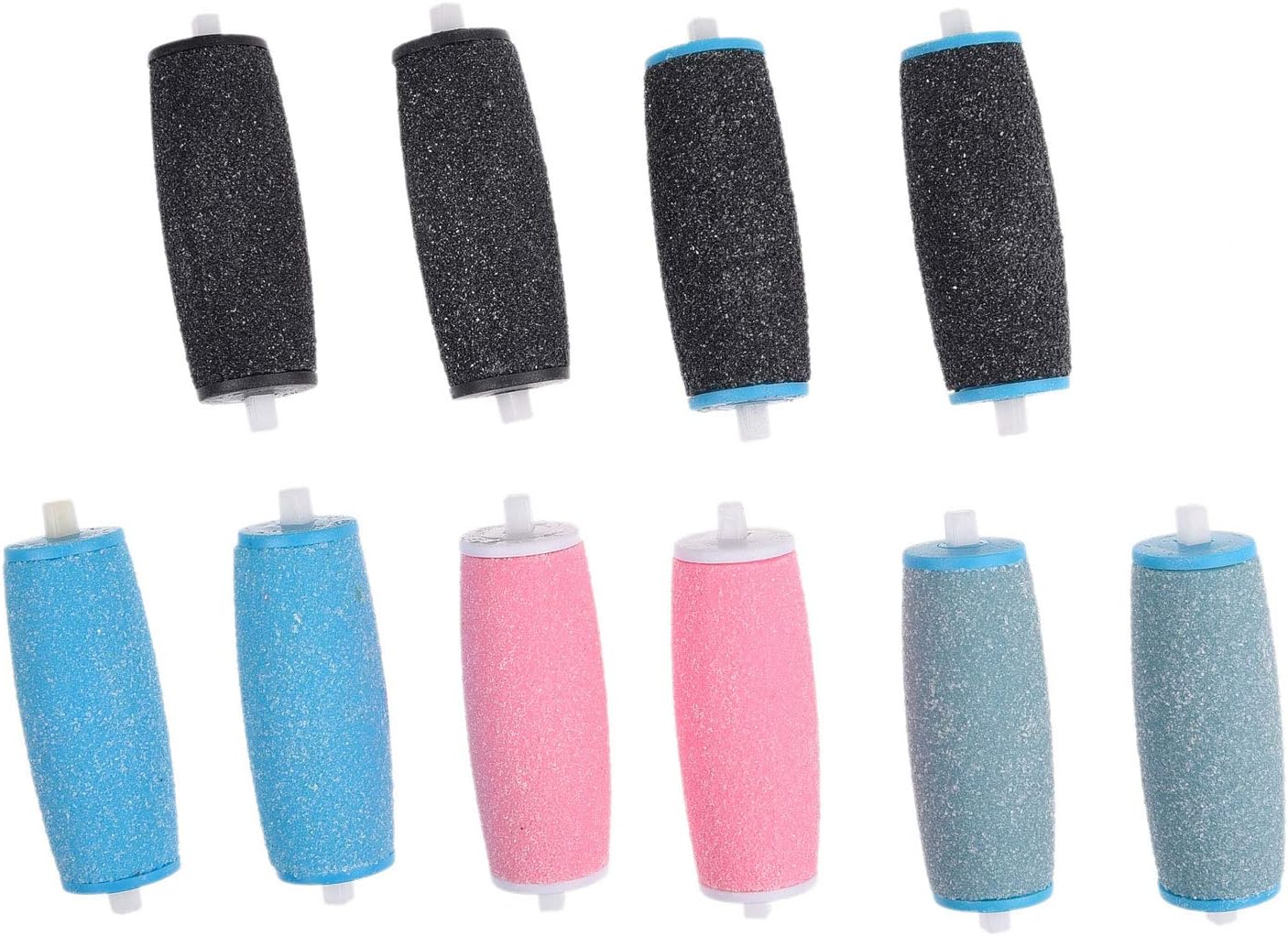 Compatible Replacement Roller Heads for Amope Pedi Perfect Electronic Foot File - Extra Coarse (4X) and Regular Coarse (6X) - Callus Removal