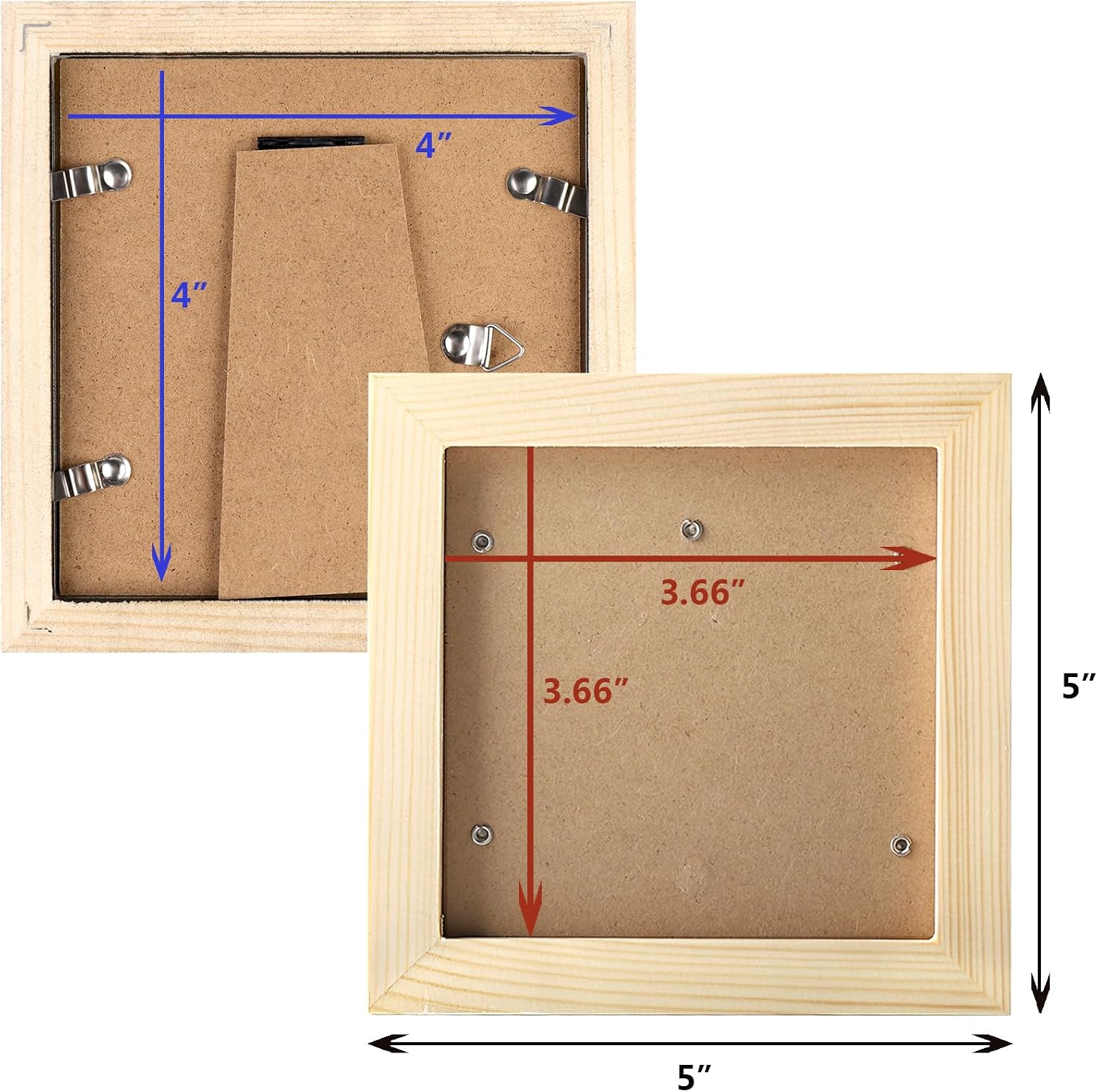 WUTL 8x8 Black Picture Frames Square