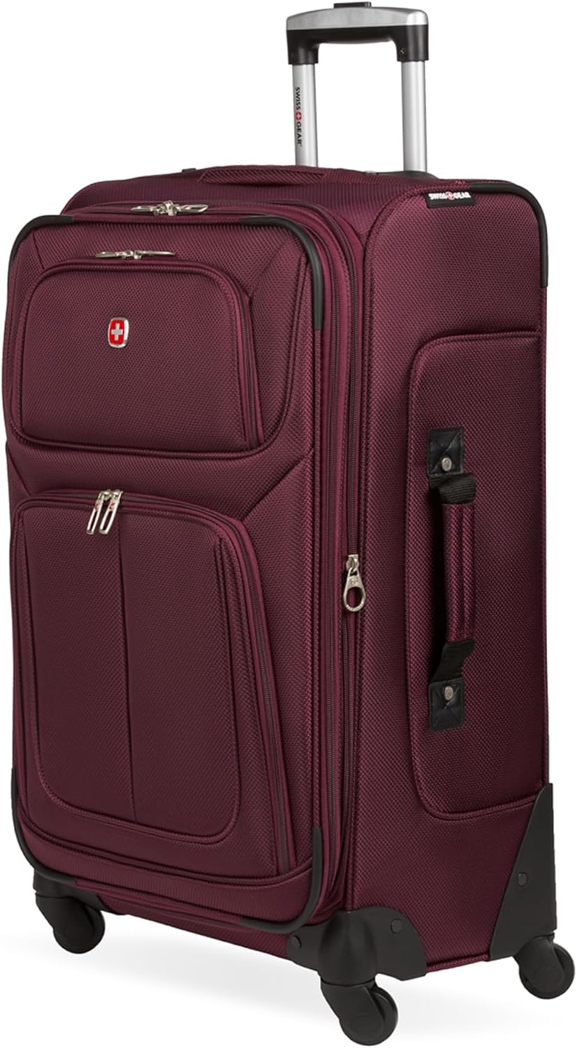 SWISSGEAR Sion Carry-On Spinner Luggage, Softside Expandable, Lightweight Suitcase, Dark Grey, 22.75-Inch