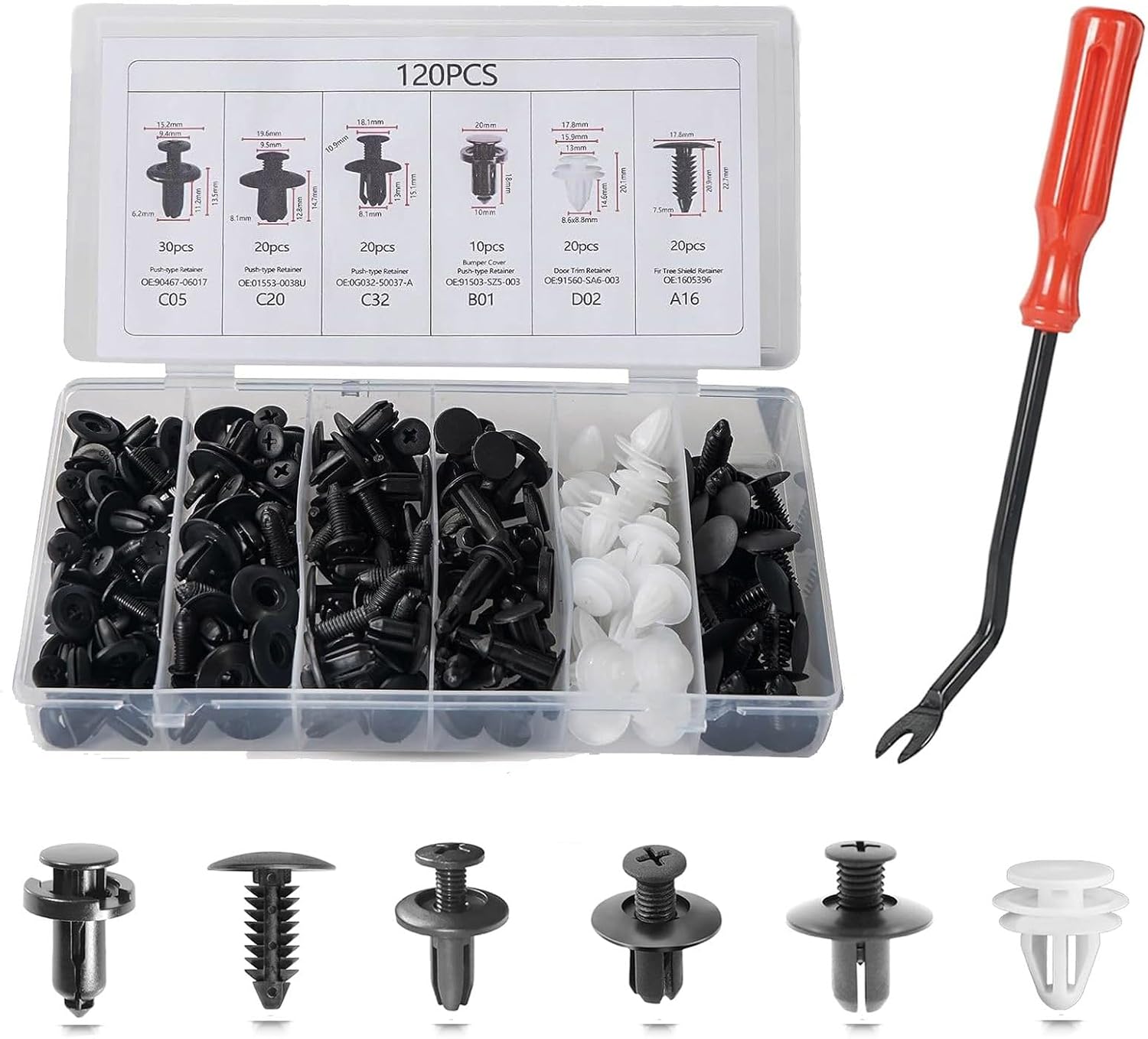 OTUAYAUTO 245 PCS Fender Clips Car Clips Bumper Plastic Rivets