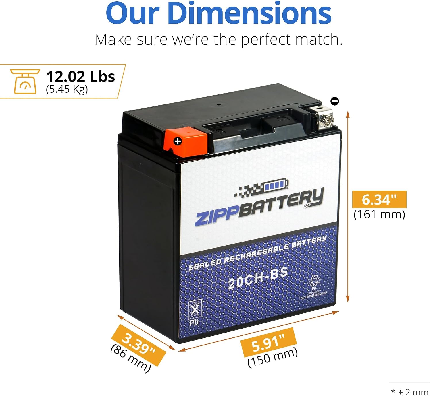 ZIPPBATTERY YTX30L-BS 12V 385 CCA AGM – Maintenance-Free 30Ah Battery for Harley, ATV, UTV, Jet Ski – T3 Nut & Bolt Terminal – Fits Harley Road King, Polaris Sportsman 850, Can-Am Outlander