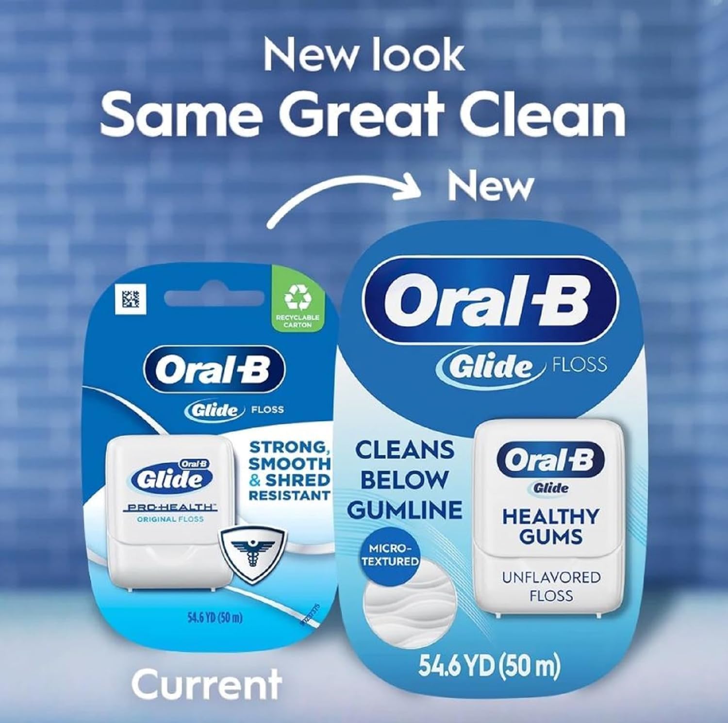 Oral-B Glide Floss Healthy Gums Unflavored Floss 54.6 YTD (50 m) Pack of 5