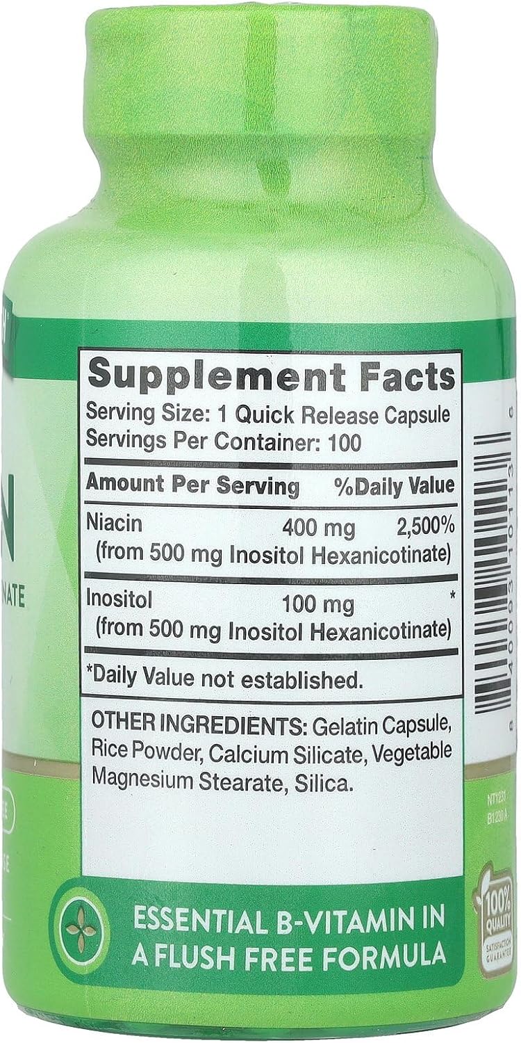 Nature's Truth Flush Free Niacin 500 mg 100 Caps, 100 Count