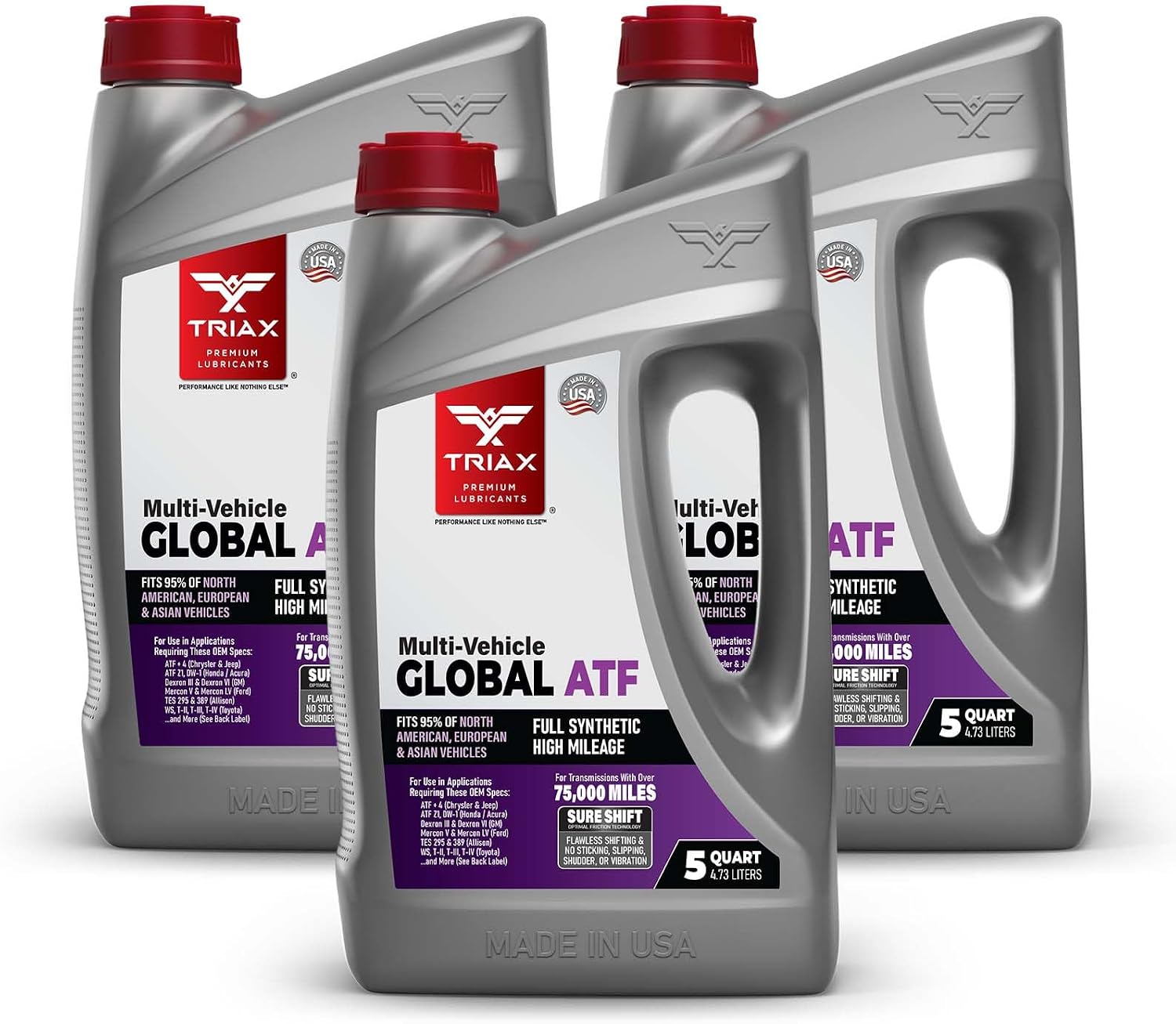 TRIAX Multi-Vehicle Global ATF Full Synthetic | Compatible with Honda DW-1, Dexron III & VI, Mercon V, Nissan Matic, ATF +4, TES 295 & More | OEM Grade Automatic Transmission Fluid (1 Quart)