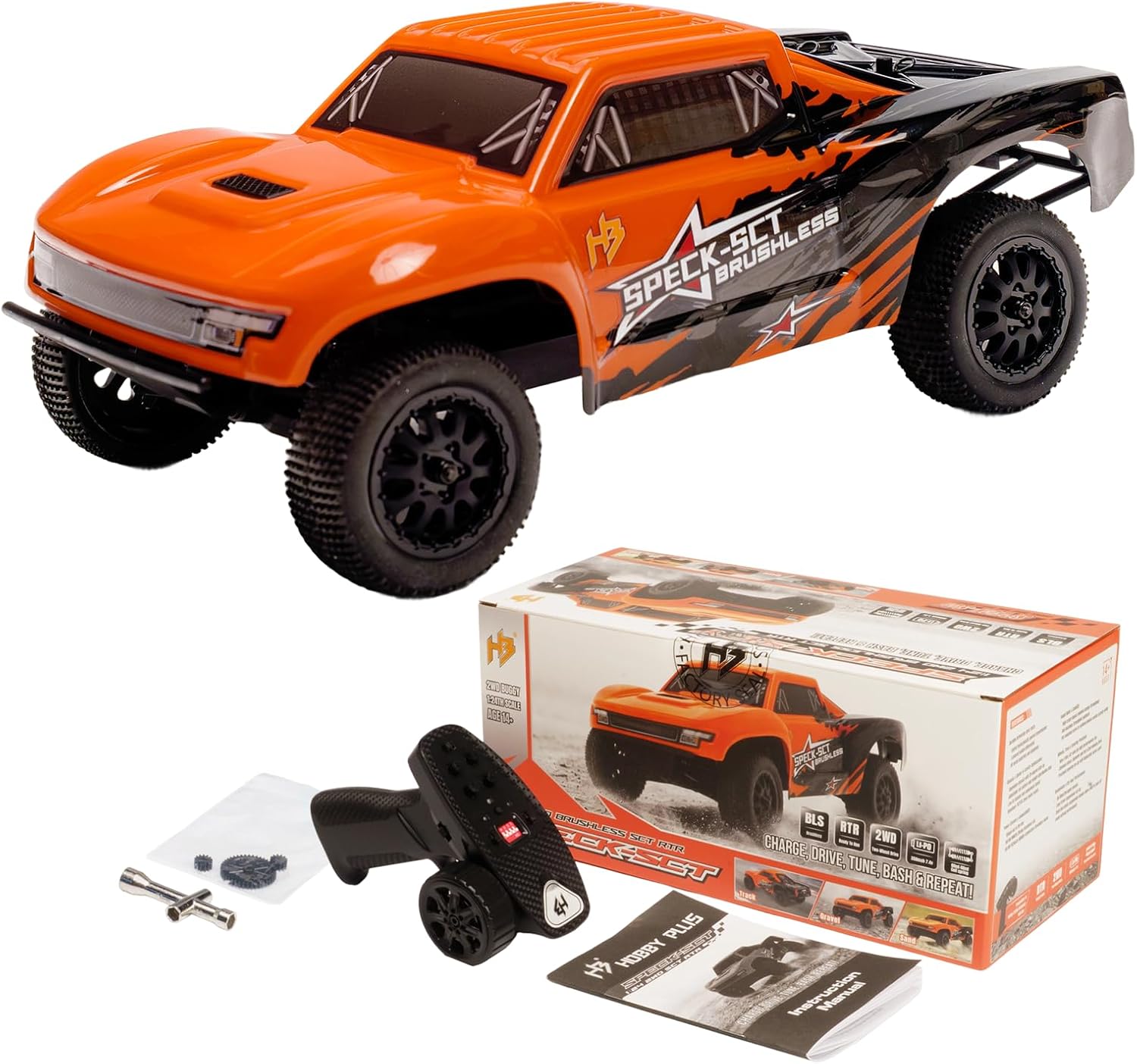 HOBBYPLUS Speck B Elite Brushless 1/24 2WD Mini RC Car - RTR RC Buggy, Fast Mini Racing Buggy – Remote Control Car Racing Vehicles (Razor Magenta)