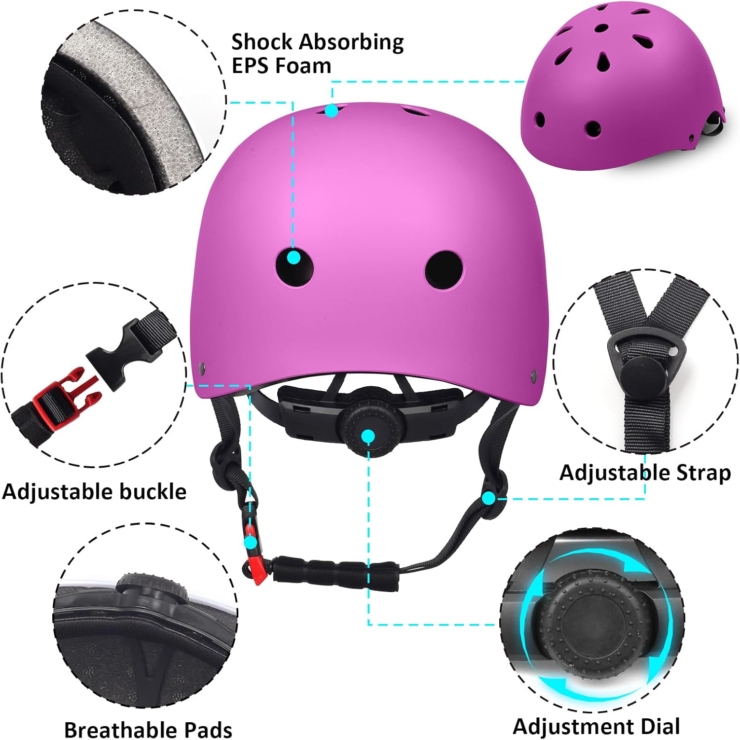 Kids Toddler Bike Helmet,2 Sizes for Youth Child Boys Girls