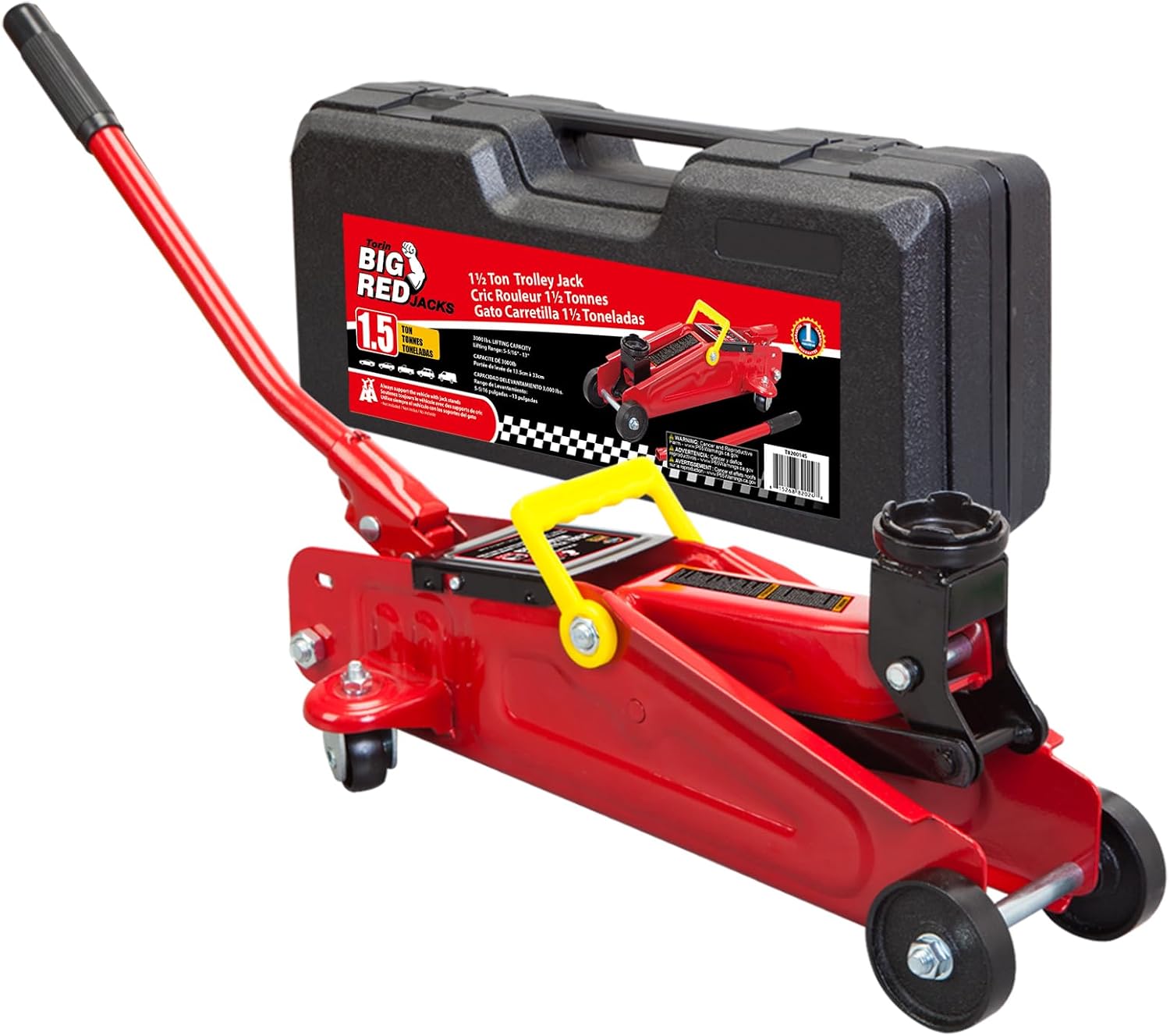 BIG RED AT84007R Torin Hydraulic Low Profile Service/Floor Jack with Dual Piston Quick Lift Pump, 4 Ton (8,000 lb) Capacity, Red